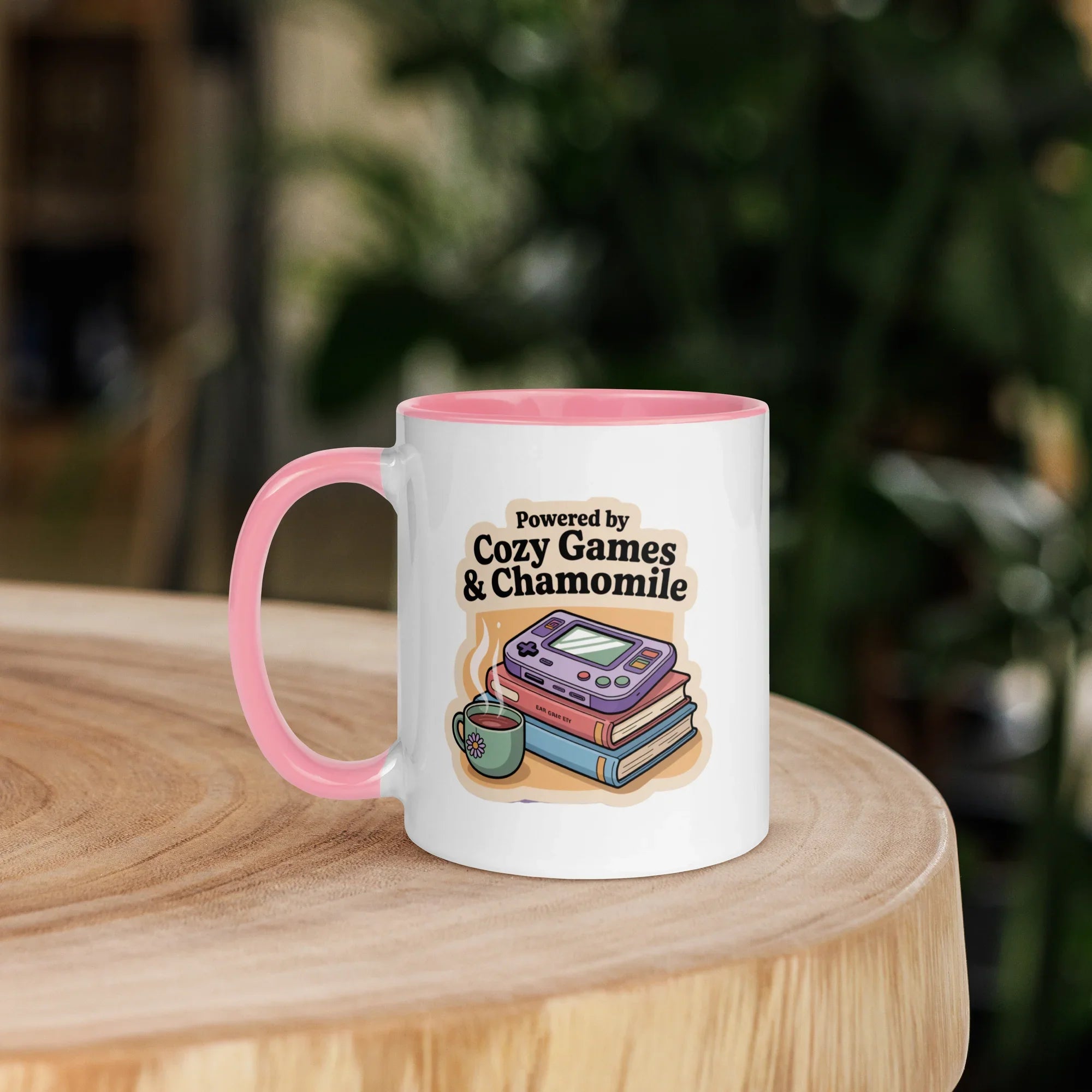 Powered by Cozy Games and Chamomile – Wholesome Gamer Design Mug - RaZits