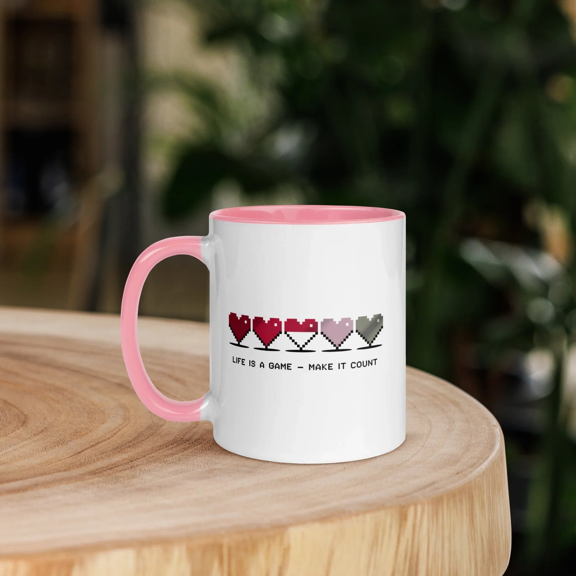 Life is a Game – Make It Count Pixel Heart Mug - RaZits