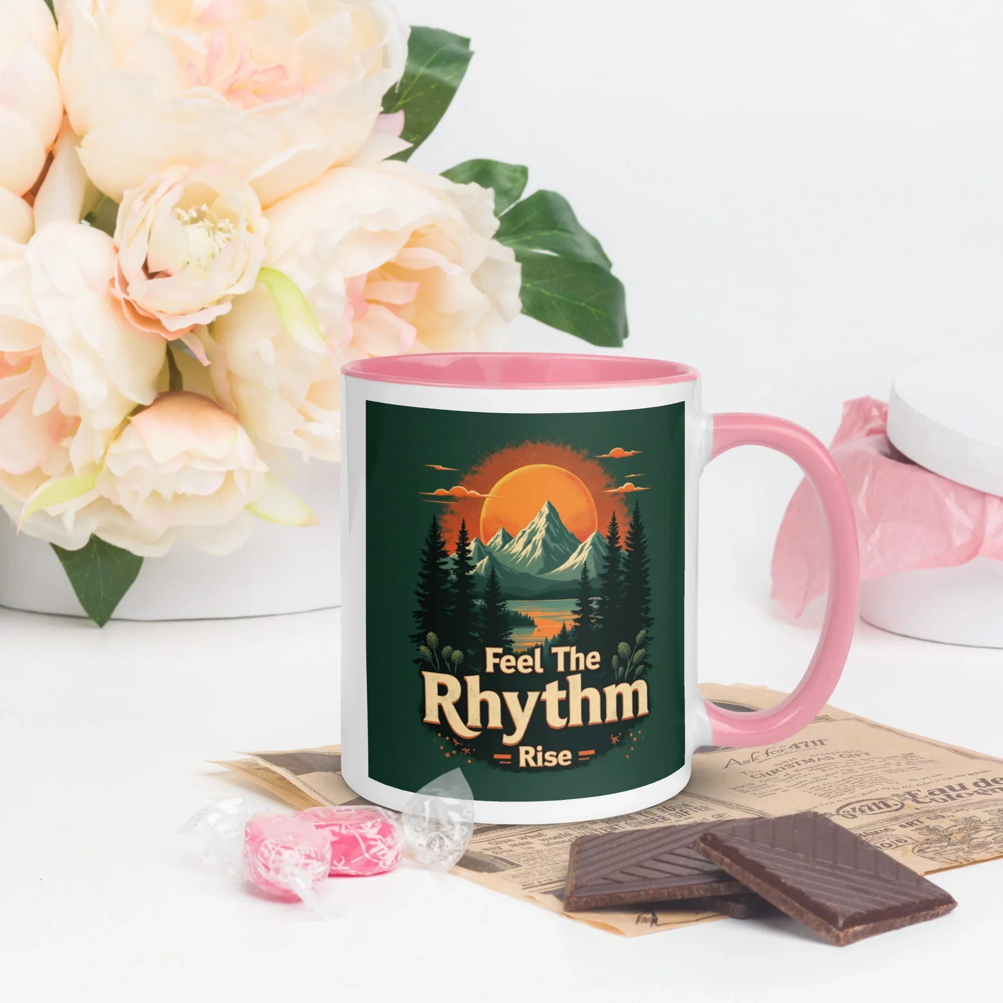 Feel The Rhythm Rise Mug – Nature-Inspired Sunrise Groove - RaZits