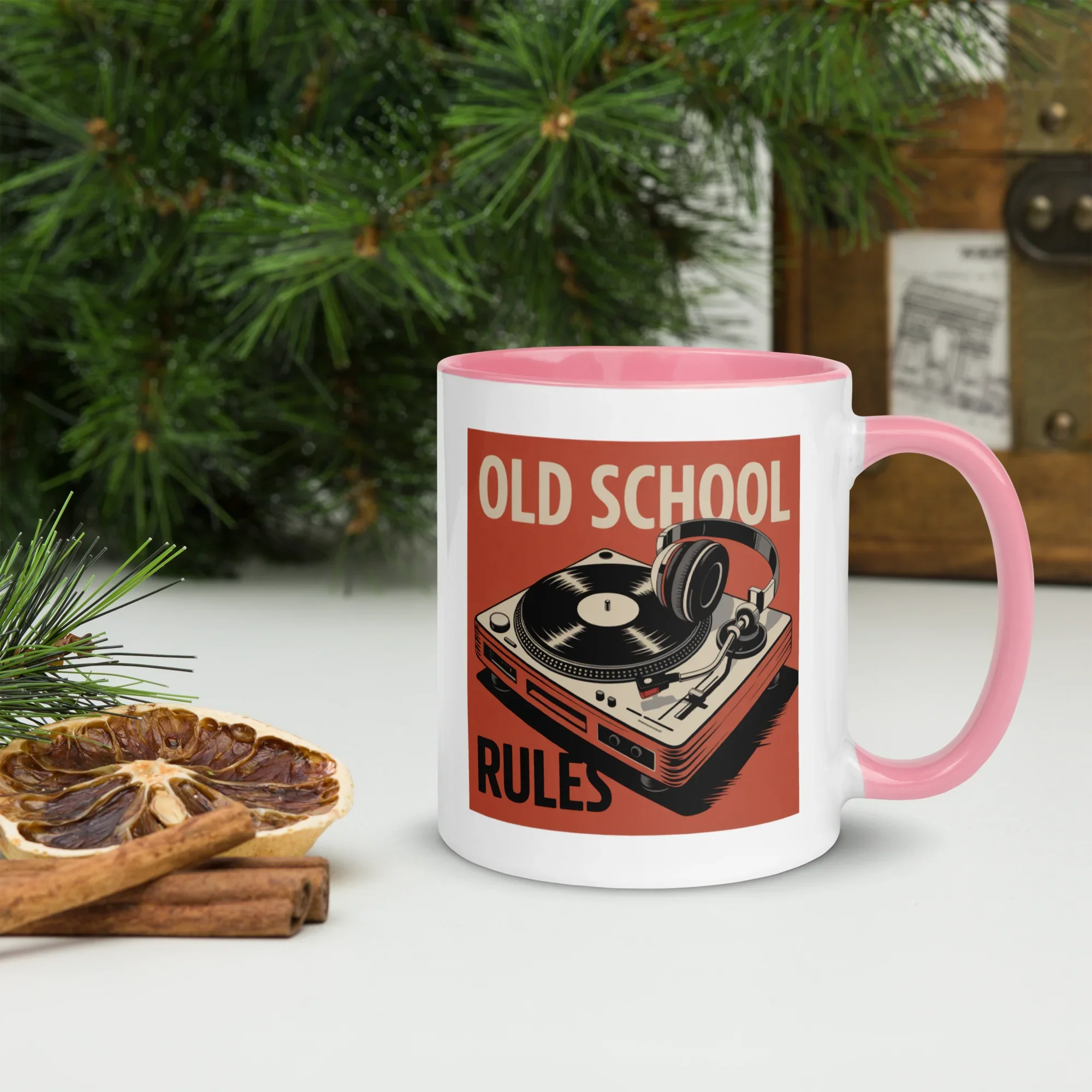 Old School Rules Mug – Vintage Vinyl DJ Vibes - RaZits
