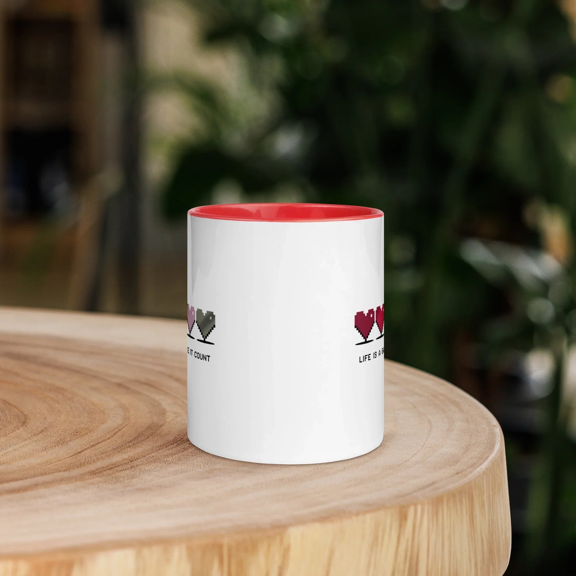 Life is a Game – Make It Count Pixel Heart Mug - RaZits