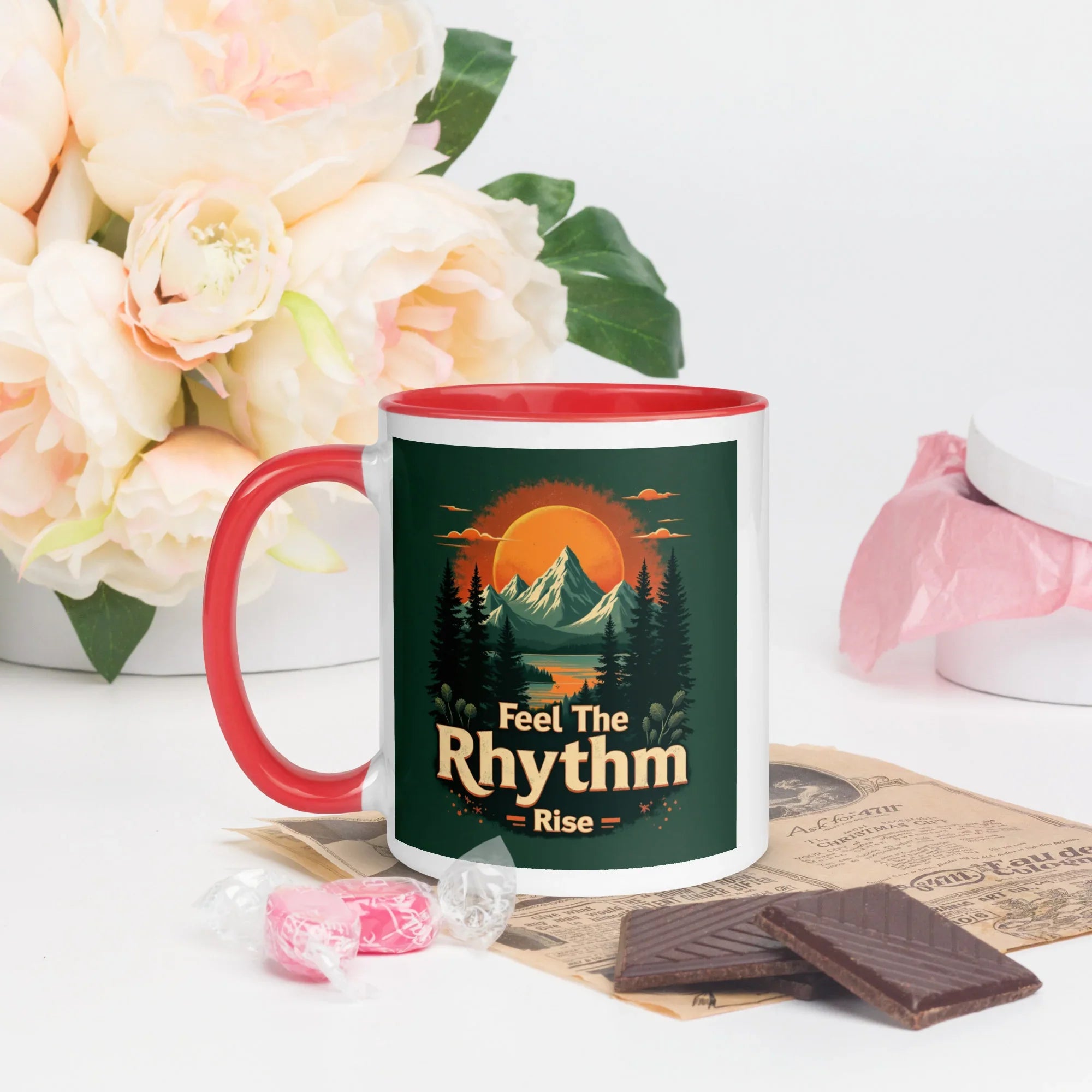 Feel The Rhythm Rise Mug – Nature-Inspired Sunrise Groove - RaZits