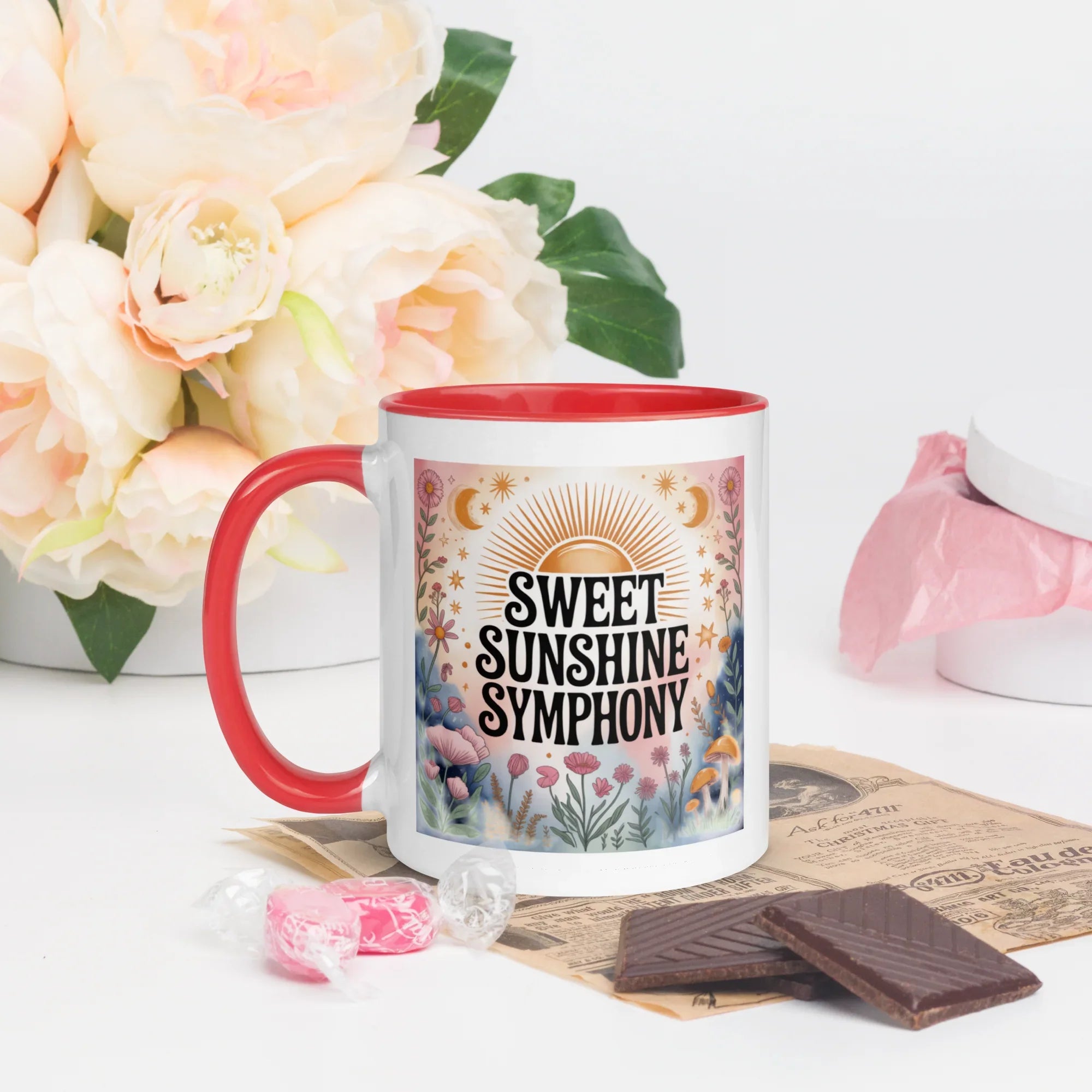 Sweet Sunshine Symphony Mug – Floral Radiance & Morning Vibes - RaZits