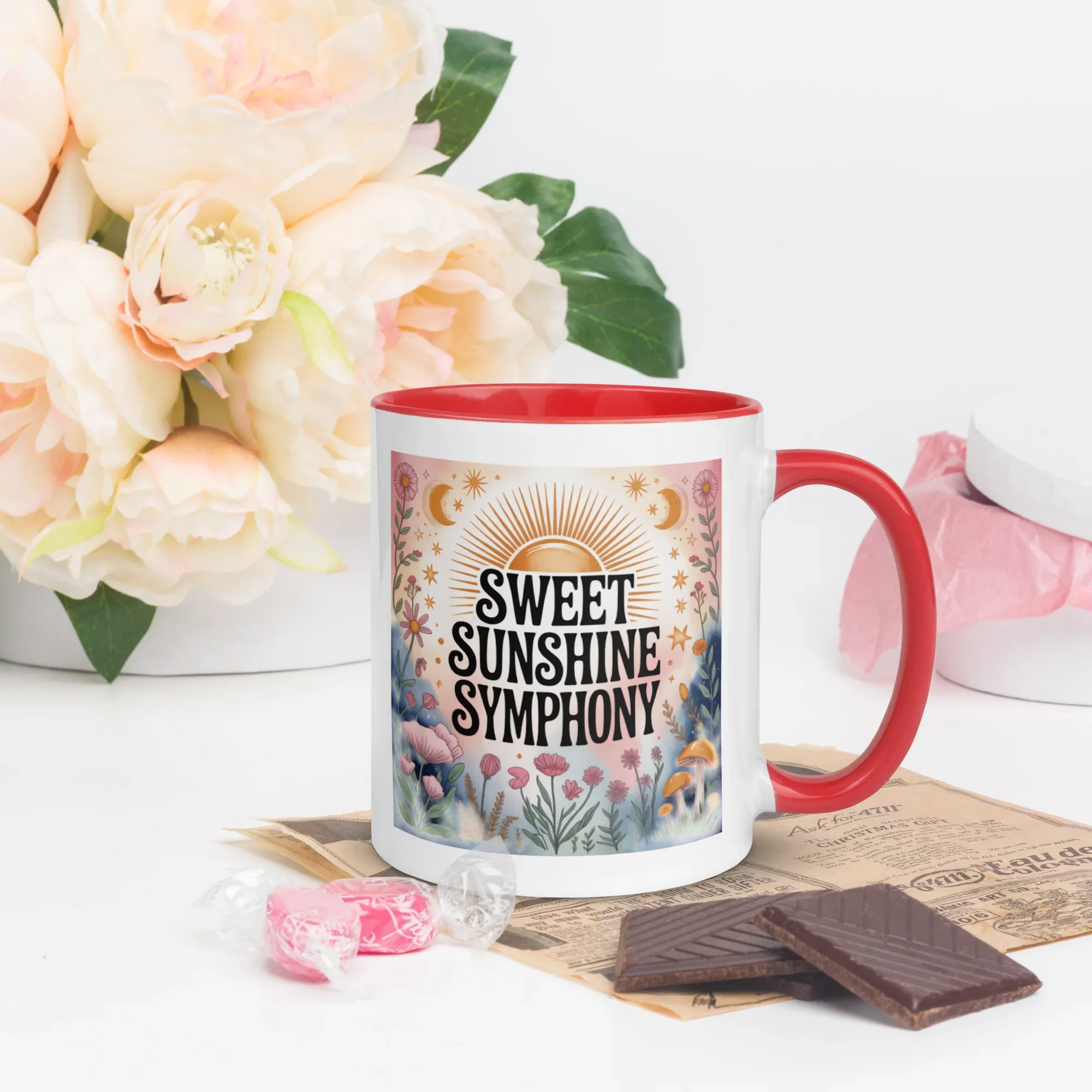 Sweet Sunshine Symphony Mug – Floral Radiance & Morning Vibes - RaZits