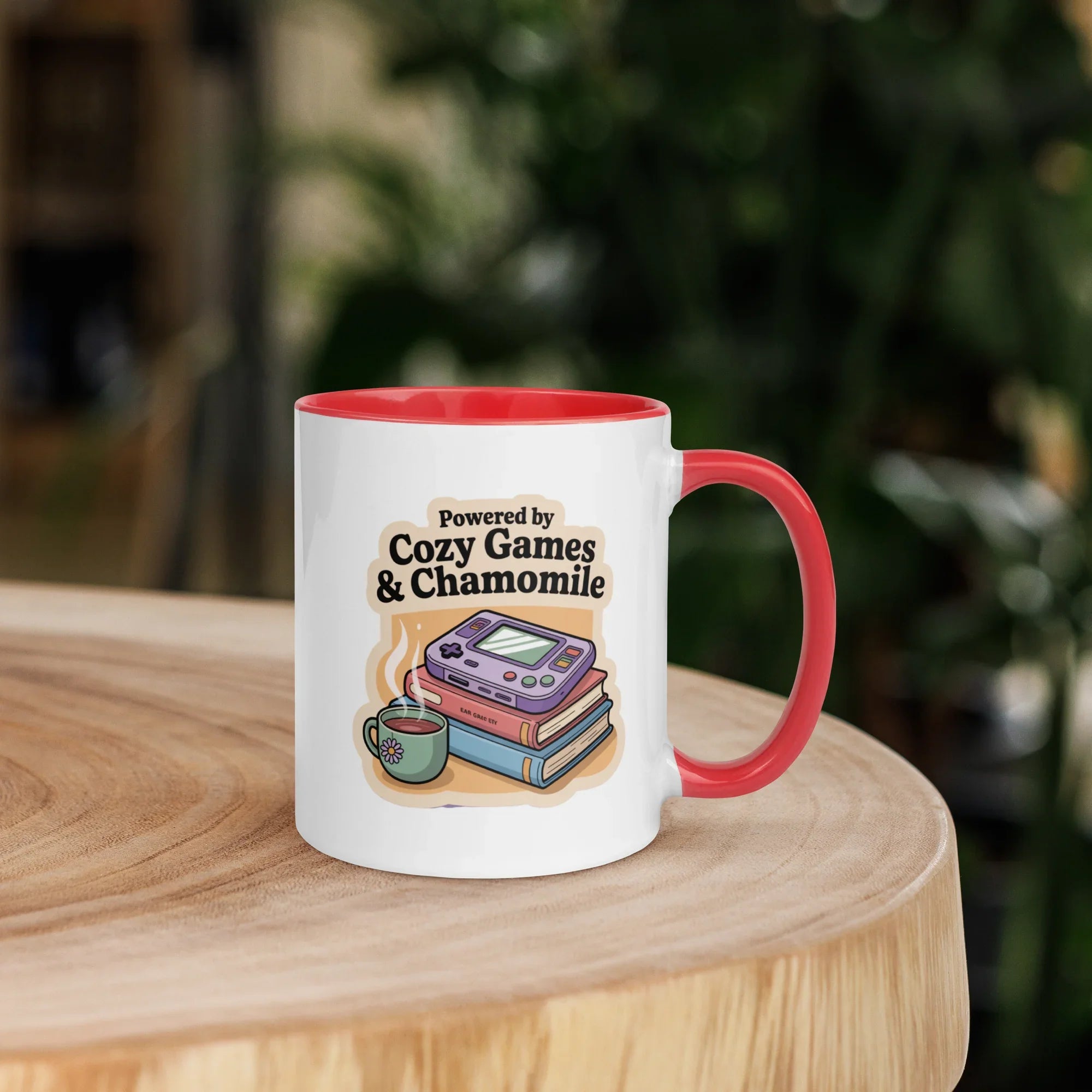 Powered by Cozy Games and Chamomile – Wholesome Gamer Design Mug - RaZits