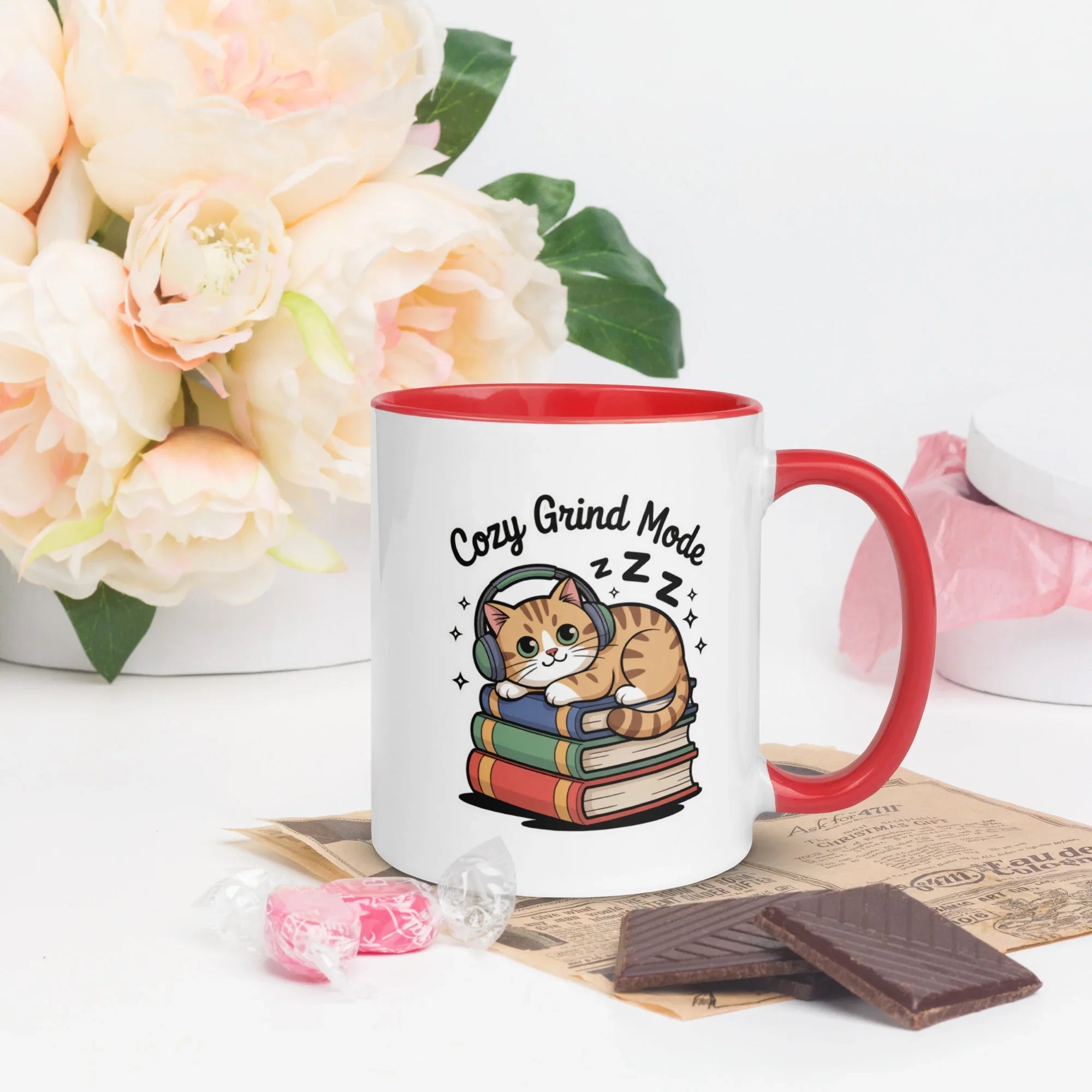 Cozy Grind Mode Cat Mug – Chill Gamer Cat Design for Study and Stream Sessions - RaZits