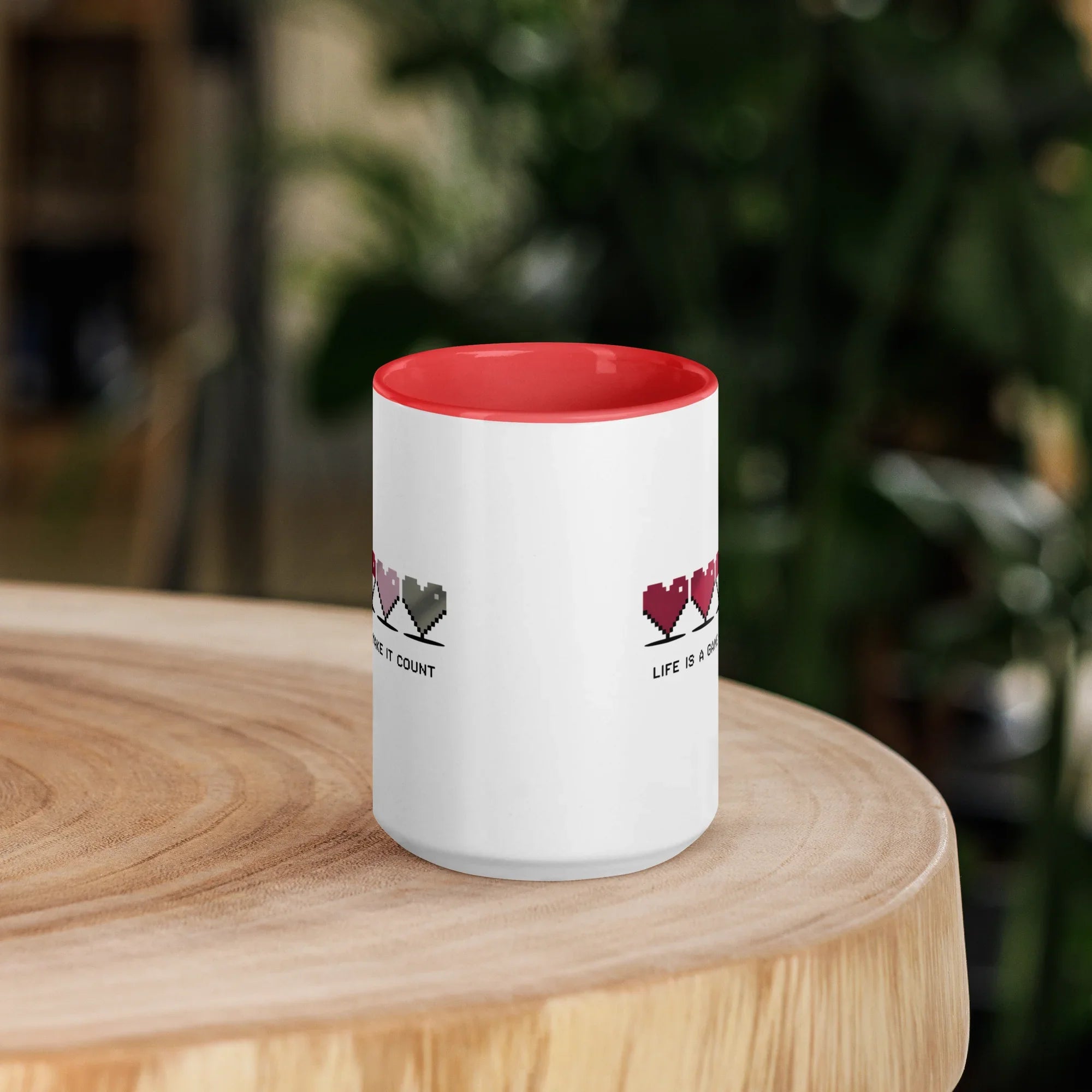 Life is a Game – Make It Count Pixel Heart Mug - RaZits