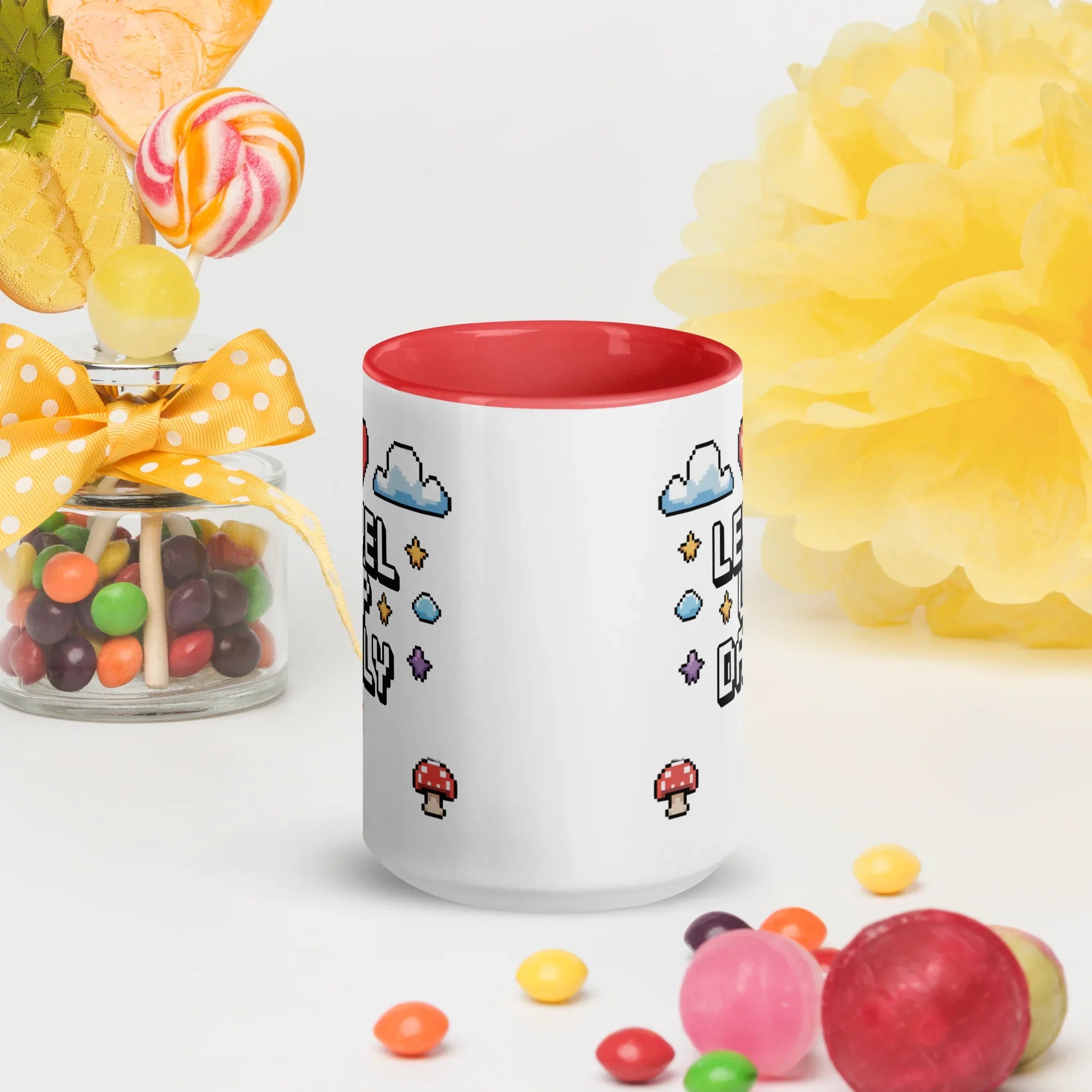 LEVEL UP DAILY Mug | Motivational Pixel Art Gamer Design - RaZits
