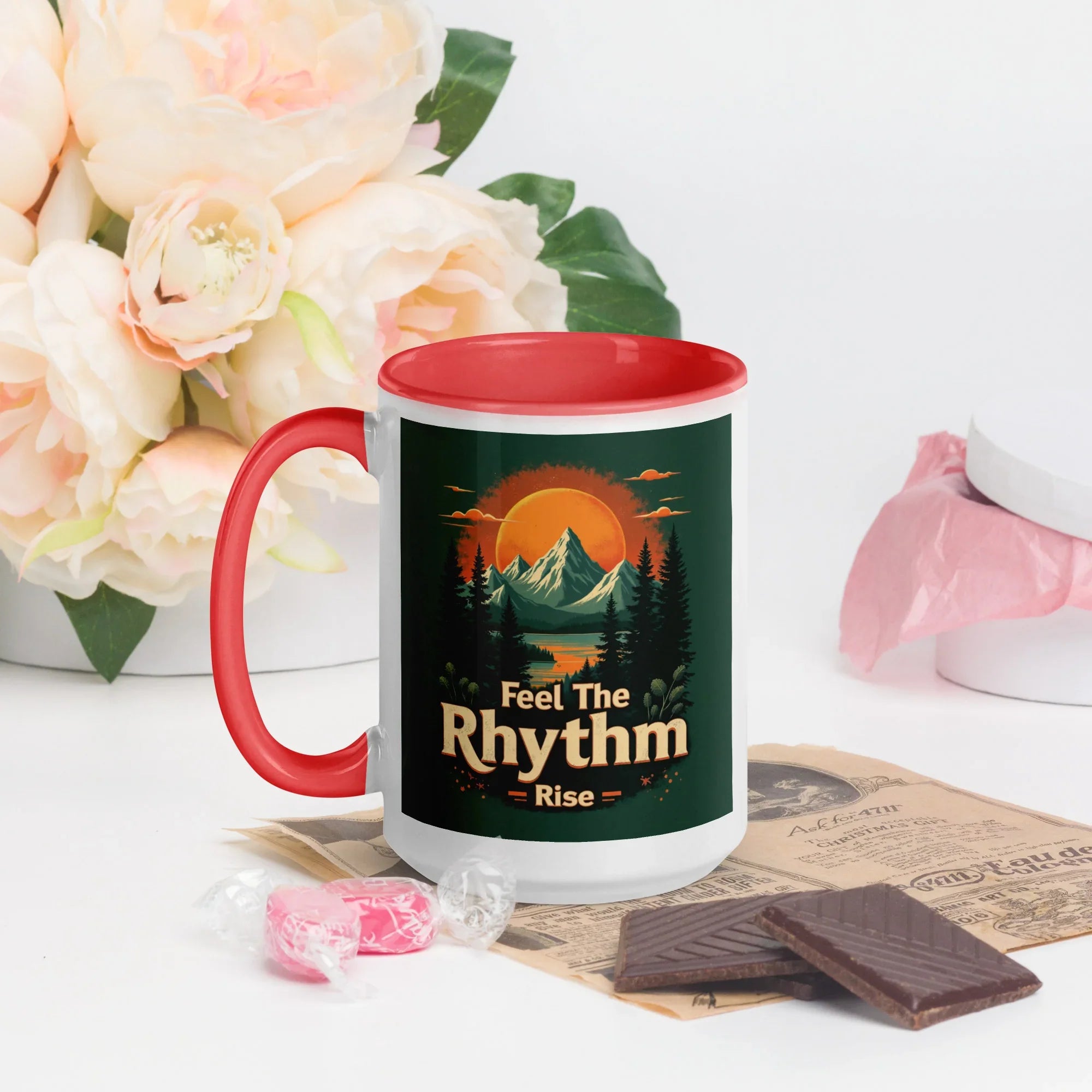 Feel The Rhythm Rise Mug – Nature-Inspired Sunrise Groove - RaZits