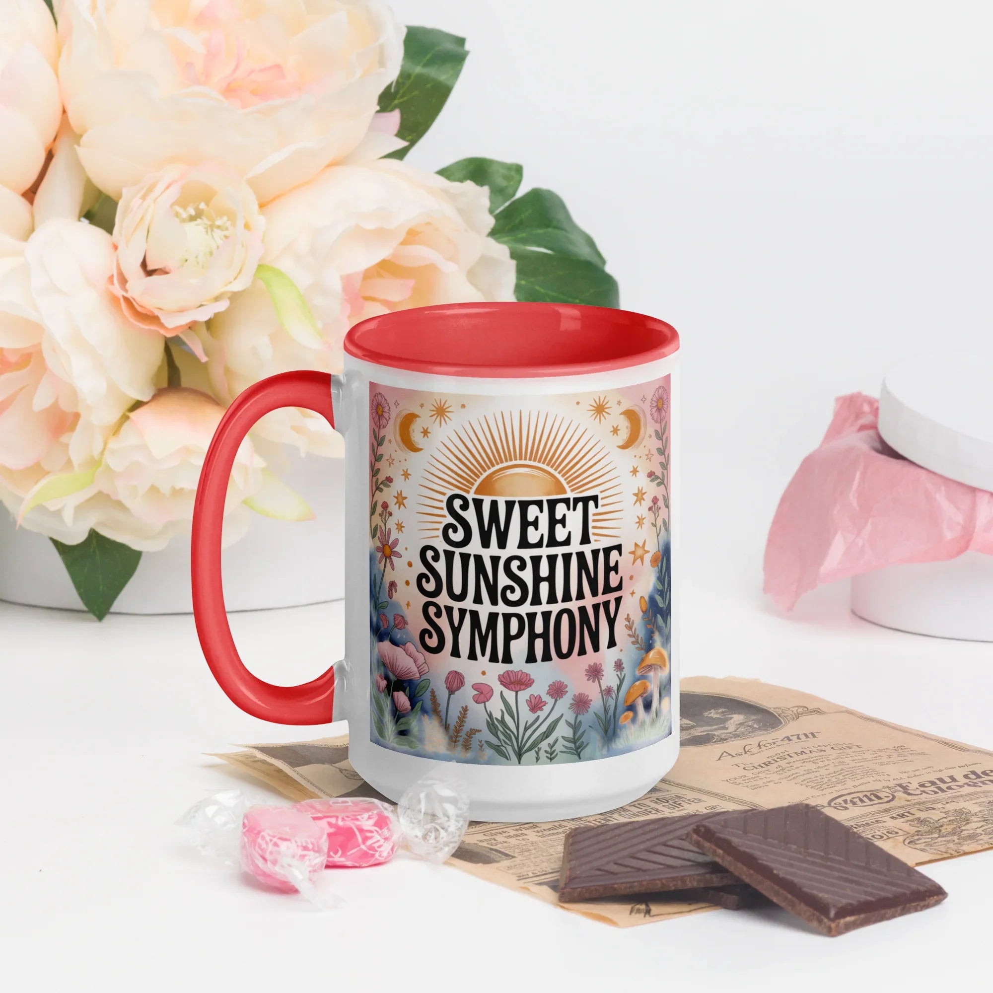 Sweet Sunshine Symphony Mug – Floral Radiance & Morning Vibes - RaZits