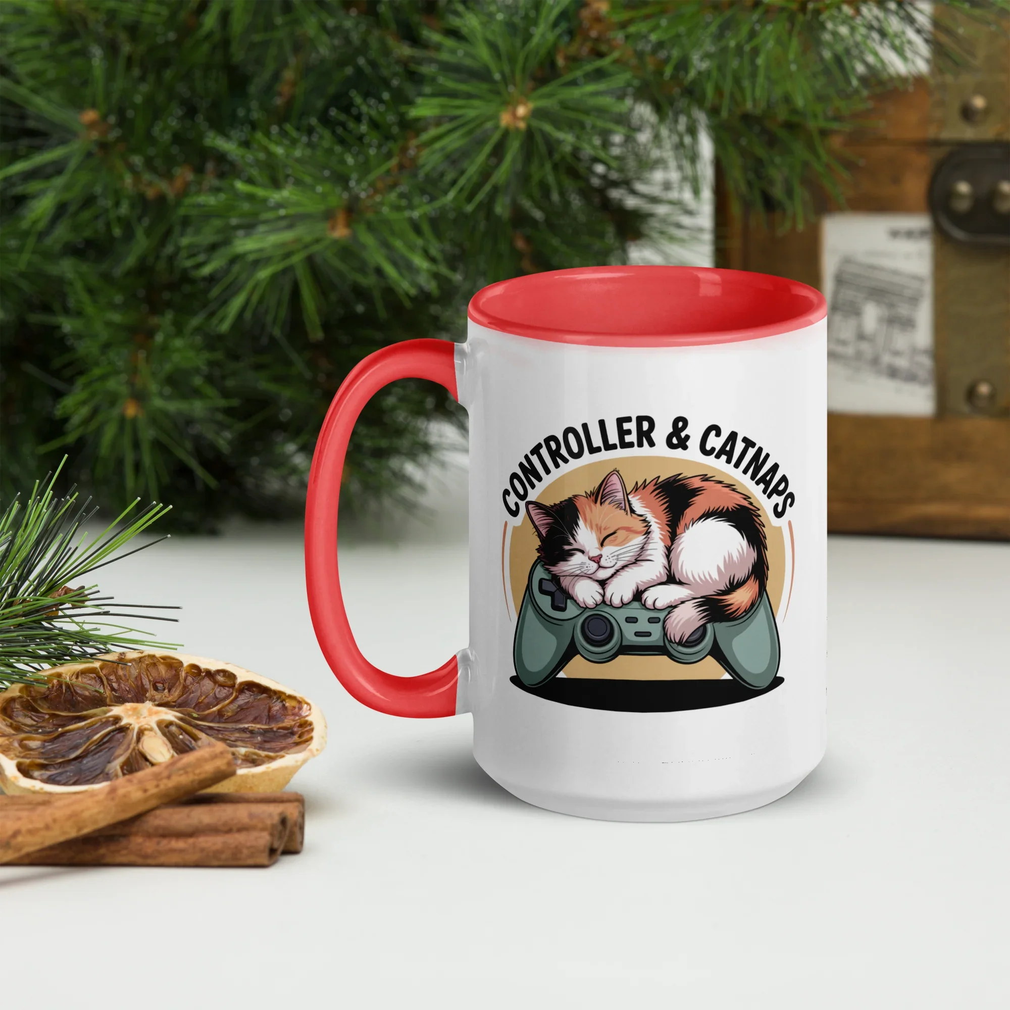Controller & Catnaps Mug – Cozy Gamer Cat Design for Chill Gaming Sessions - RaZits