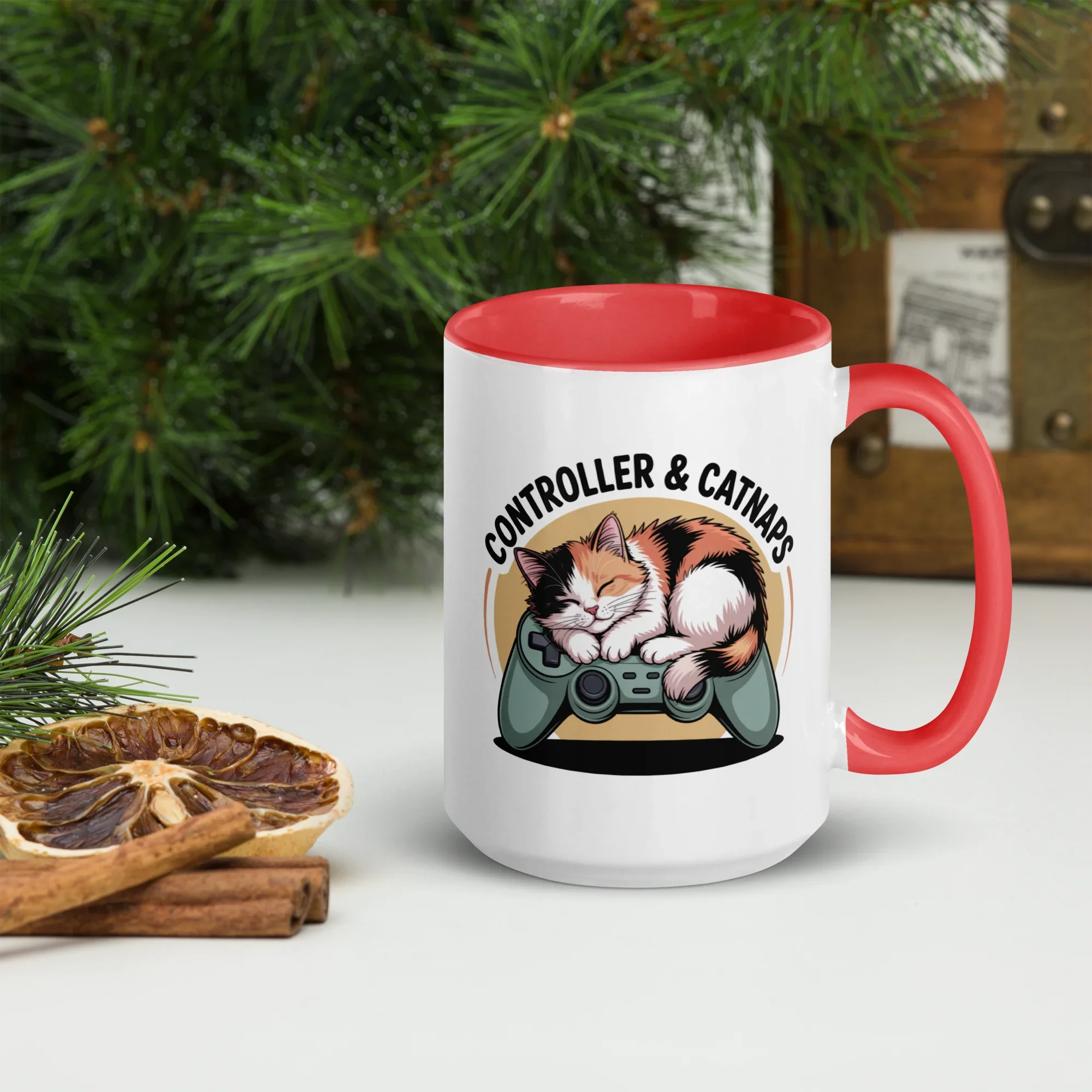 Controller & Catnaps Mug – Cozy Gamer Cat Design for Chill Gaming Sessions - RaZits
