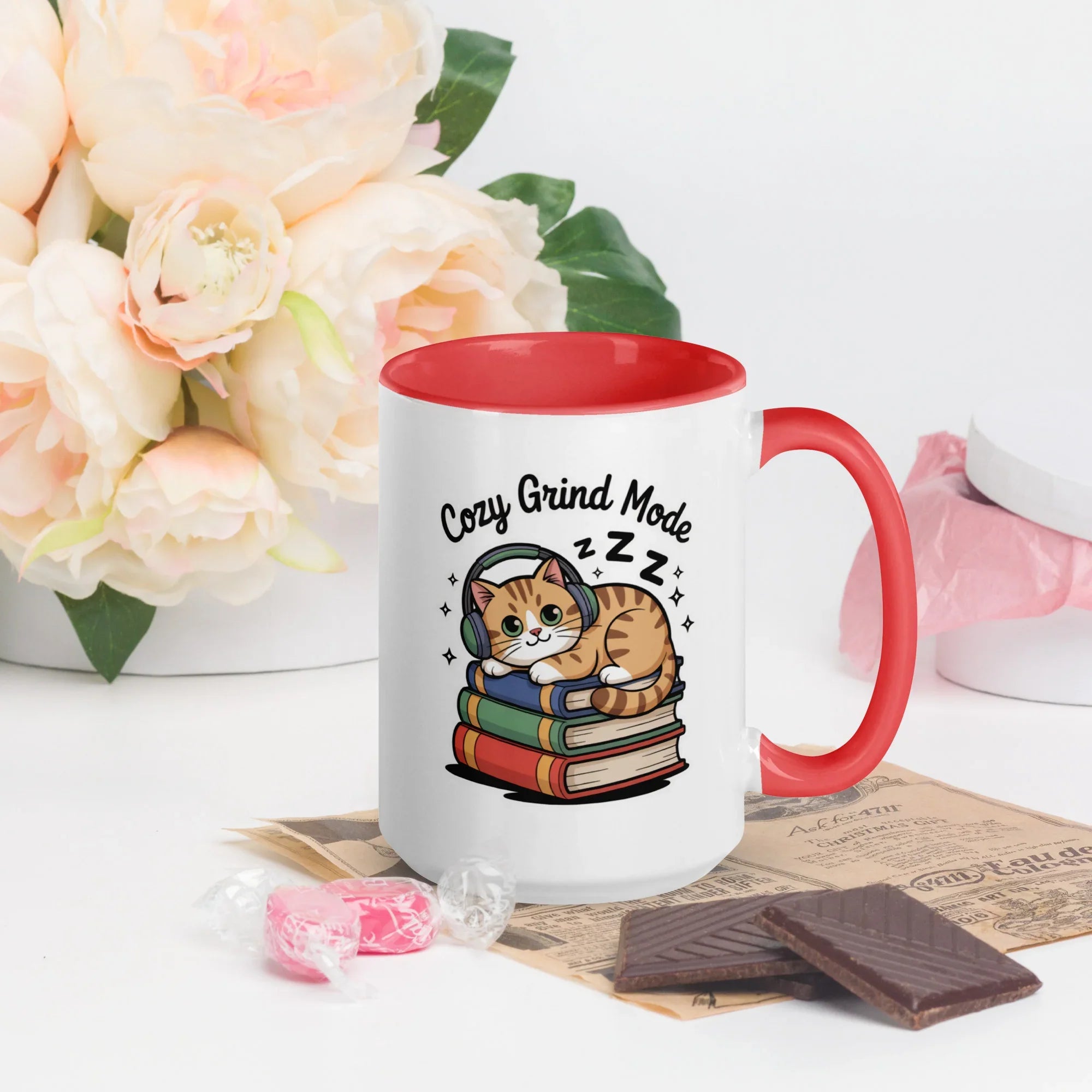 Cozy Grind Mode Cat Mug – Chill Gamer Cat Design for Study and Stream Sessions - RaZits