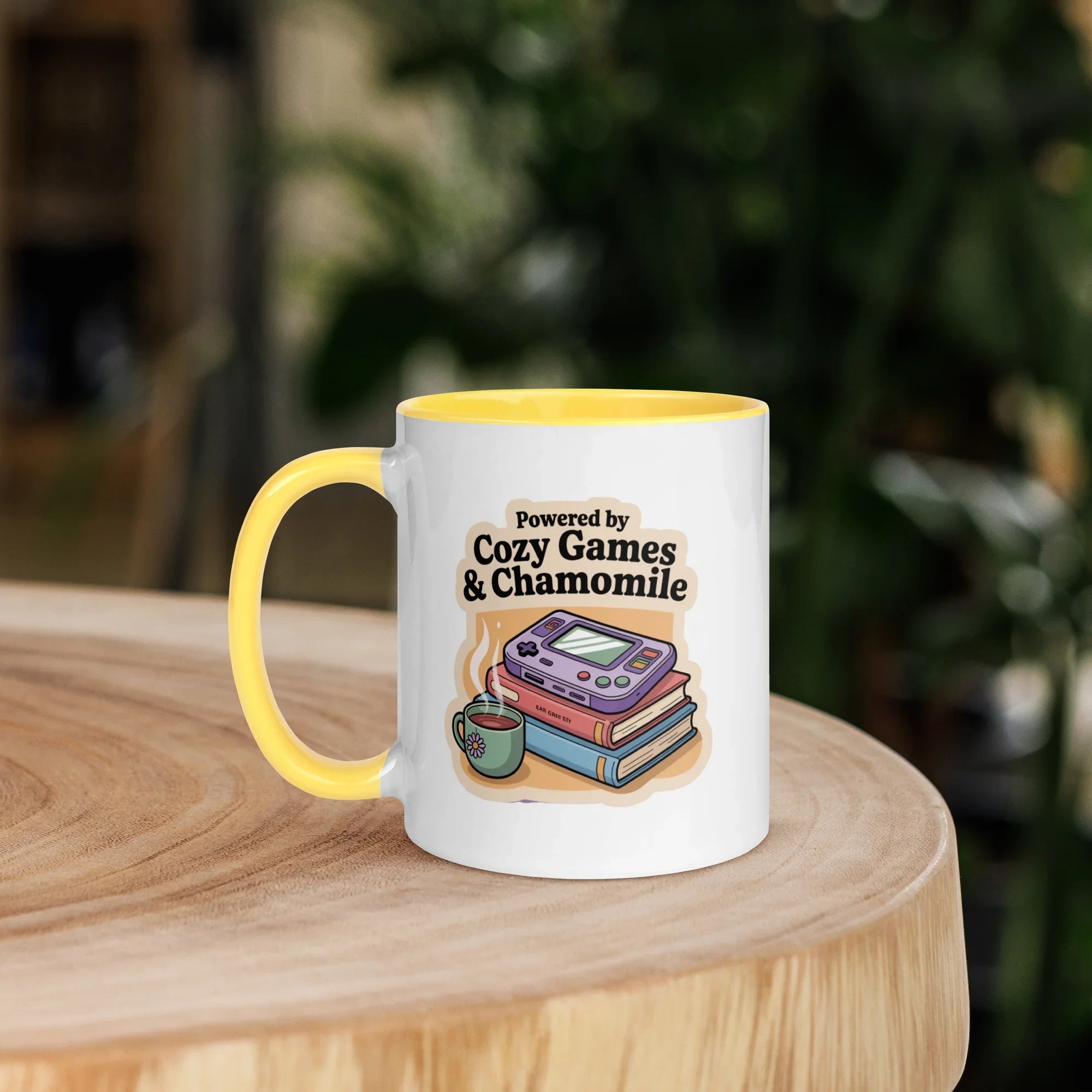 Powered by Cozy Games and Chamomile – Wholesome Gamer Design Mug - RaZits
