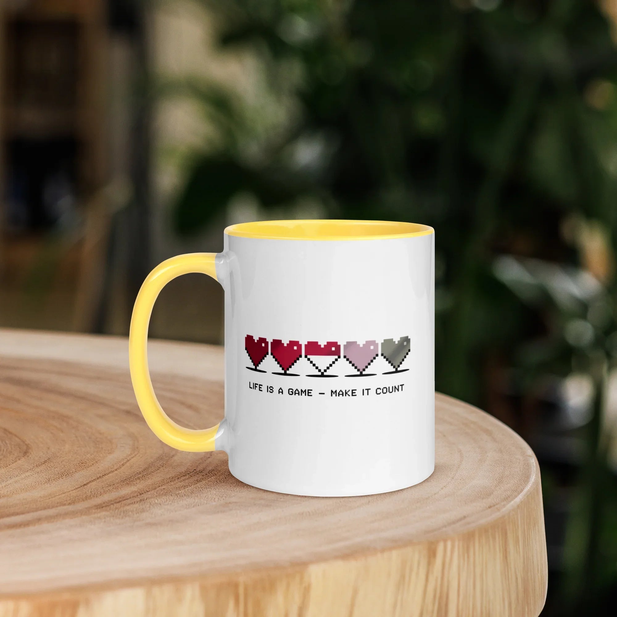 Life is a Game – Make It Count Pixel Heart Mug - RaZits