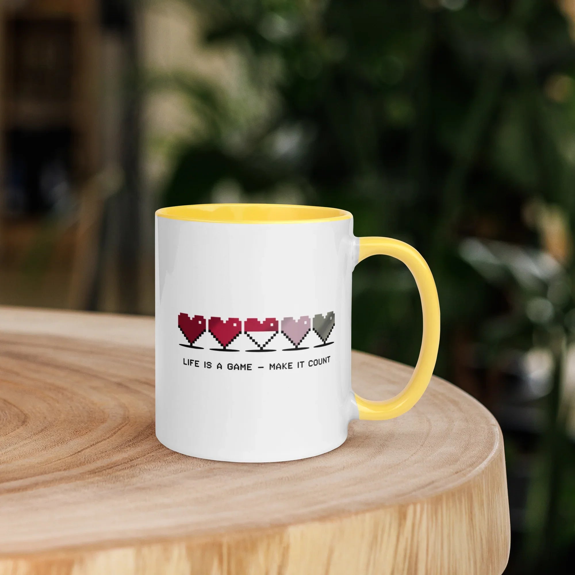 Life is a Game – Make It Count Pixel Heart Mug - RaZits