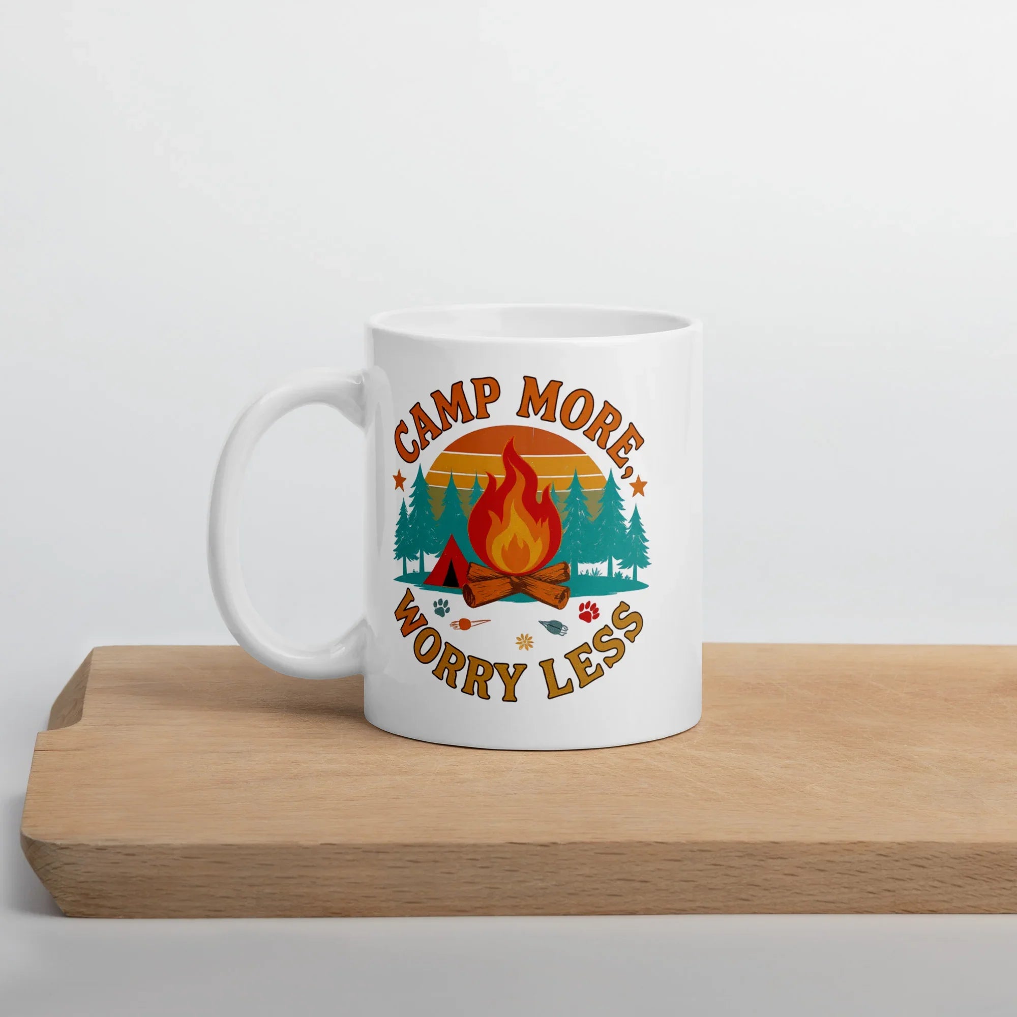 Camp More, Worry Less – Ceramic Camping Quote Mug - RaZits