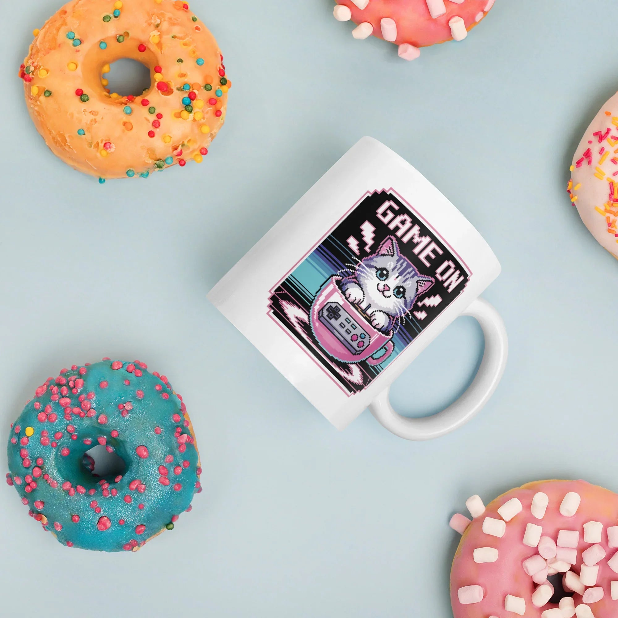 Game On Cat Gaming Coffee Mug - RaZits