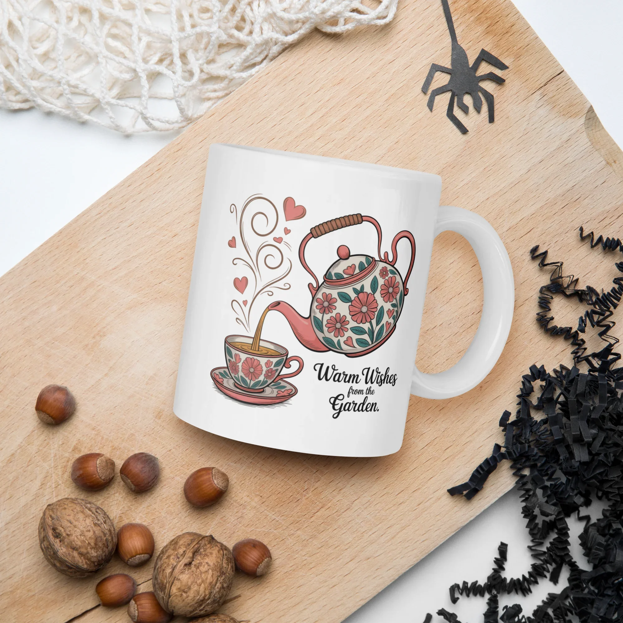 Warm Wishes from the Garden Mug – Floral Teapot Tea Lover Cup - RaZits