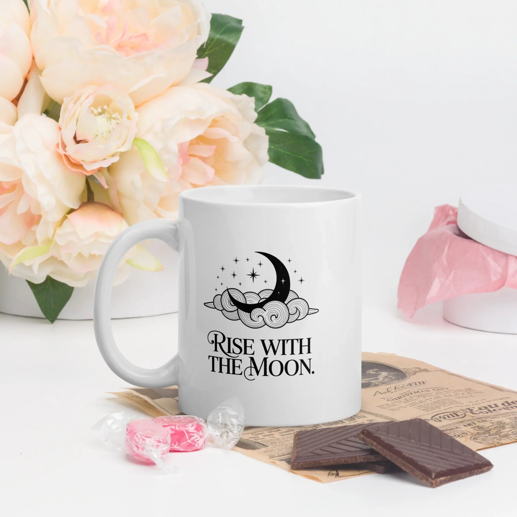 Rise with the Moon Mug – Celestial Cloud Design - RaZits