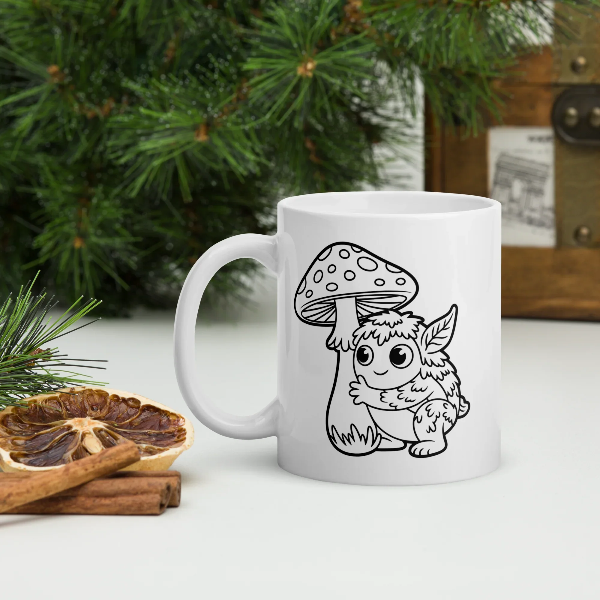 Forest Familiar Mushroom Guardian Mug – Whimsical Creature Design for Fantasy and Cozy Gamers - RaZits