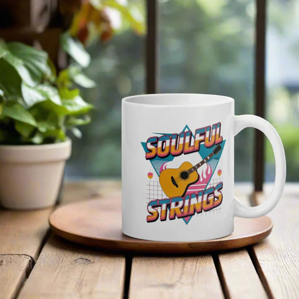 Soulful Strings Retro Ceramic Mug – Guitar Art - RaZits