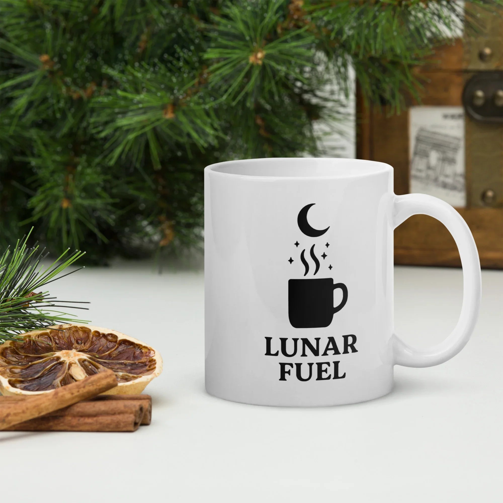 Lunar Fuel Mug – Crescent Moon Coffee Art - RaZits