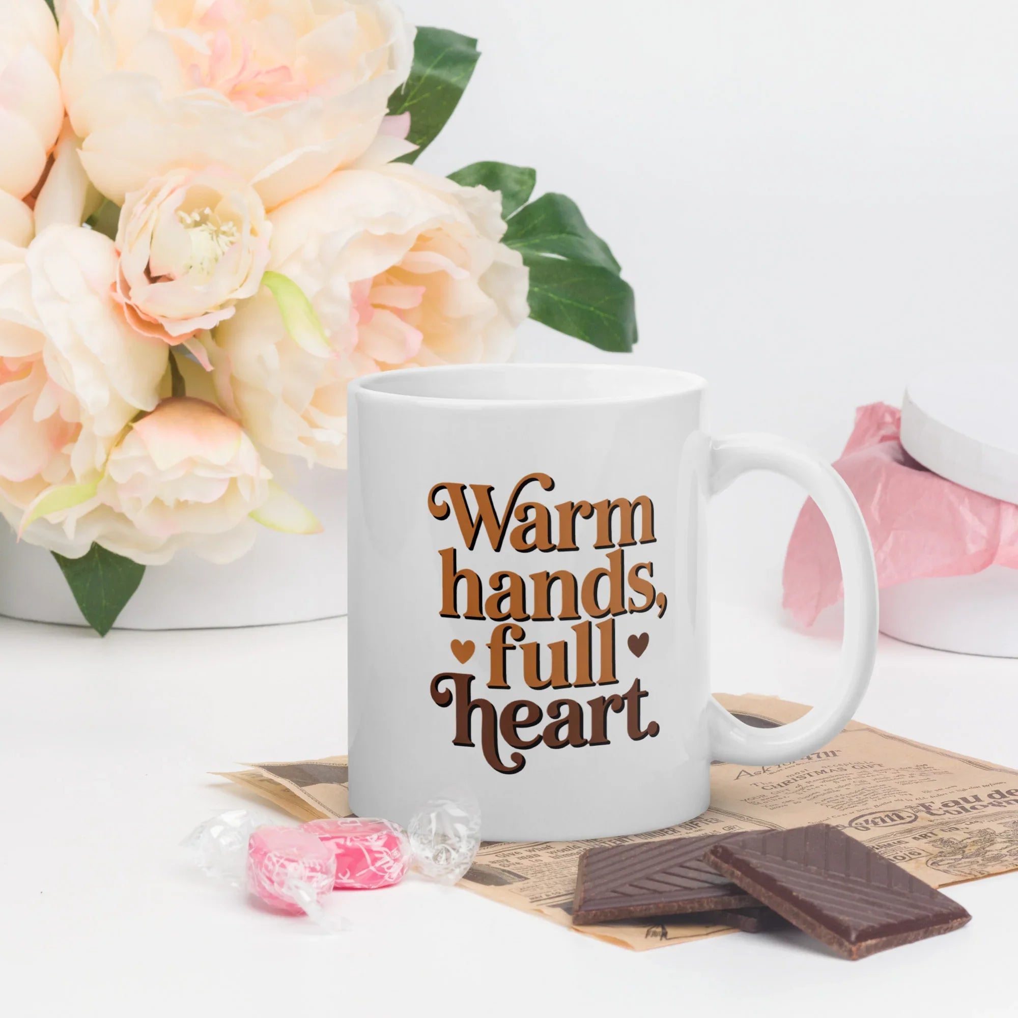 Warm Hands Full Heart Coffee Mug – Feel-Good Caffeine Companion - RaZits