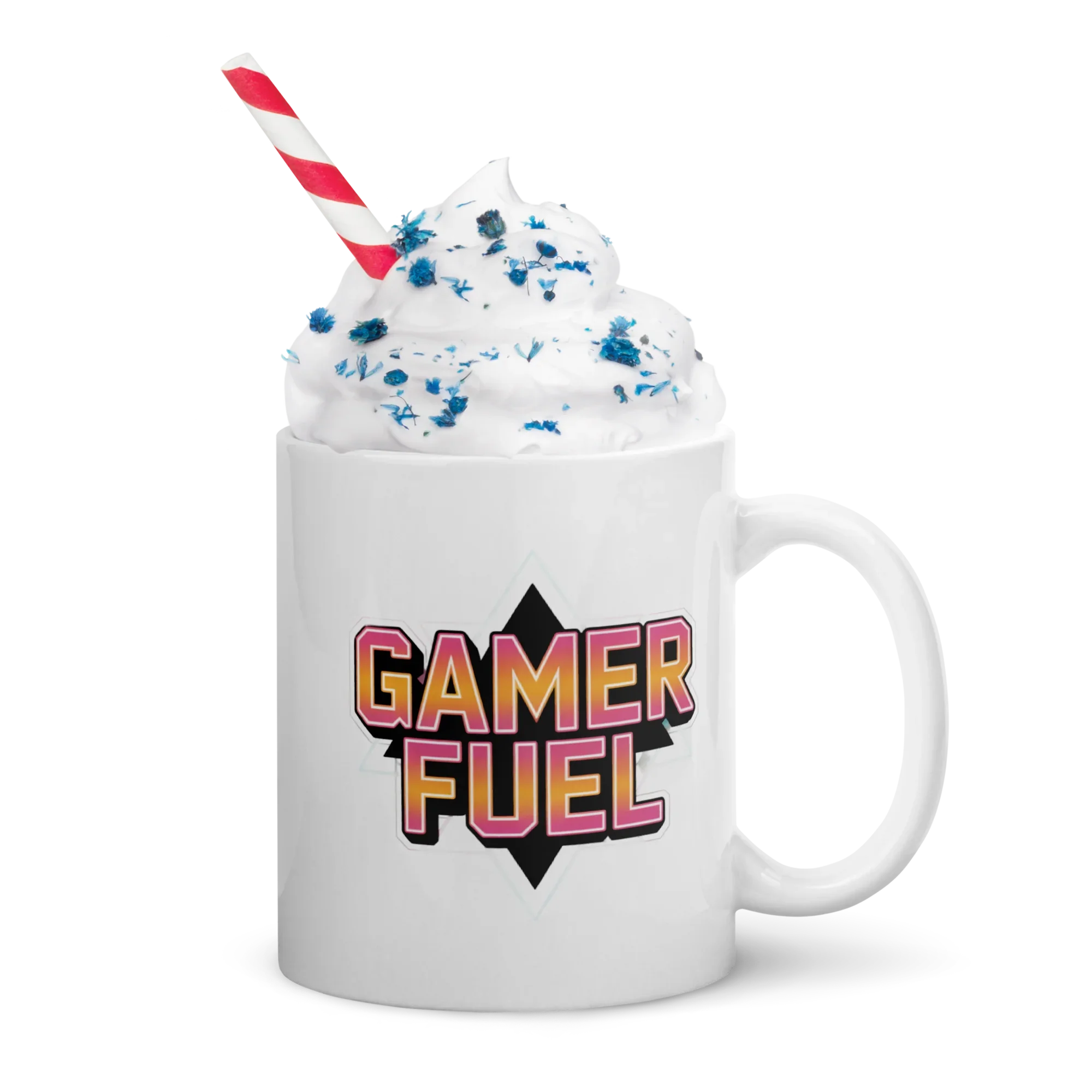 Gamer Fuel Neon Typography Design – Retro Gaming Energy Mug - RaZits