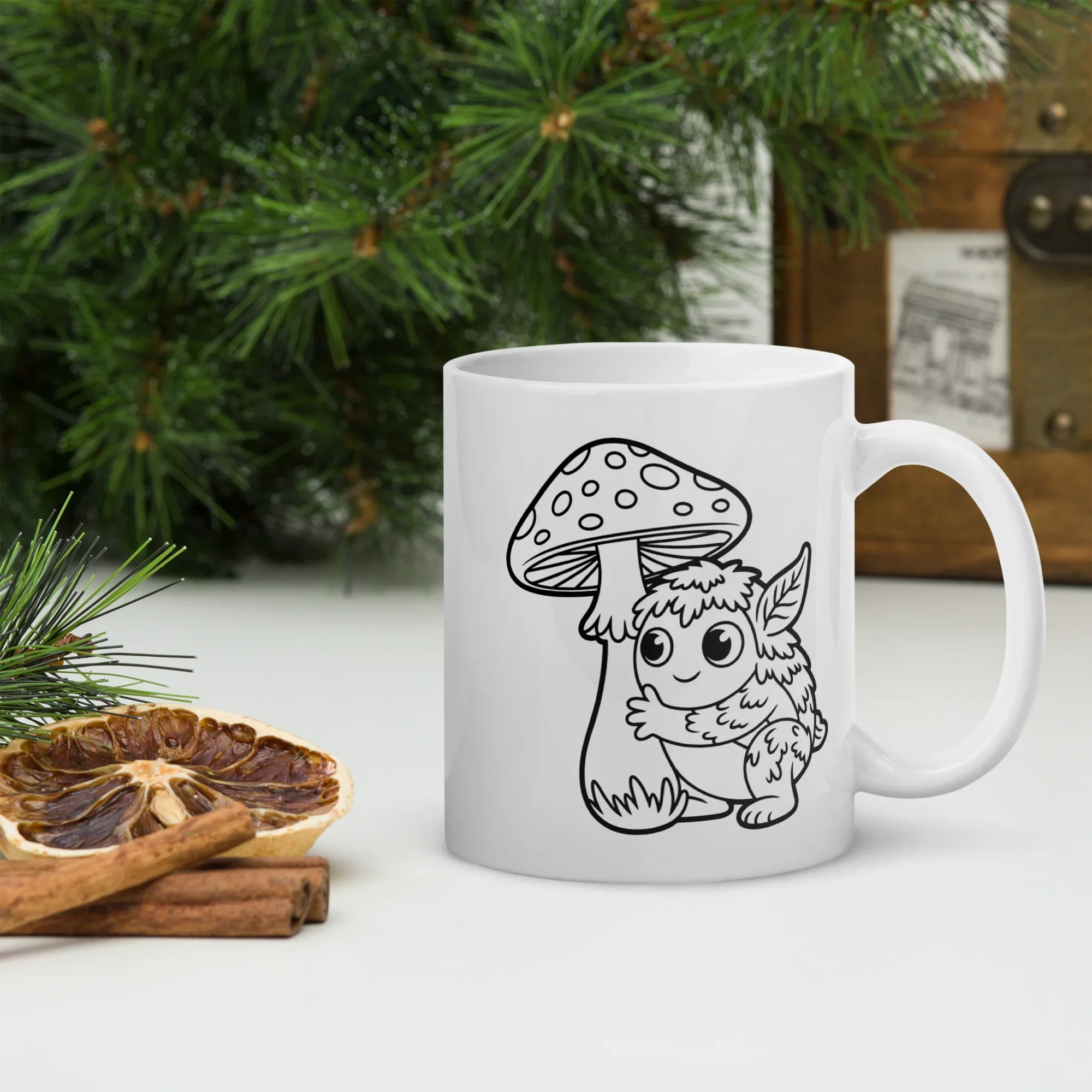 Forest Familiar Mushroom Guardian Mug – Whimsical Creature Design for Fantasy and Cozy Gamers - RaZits