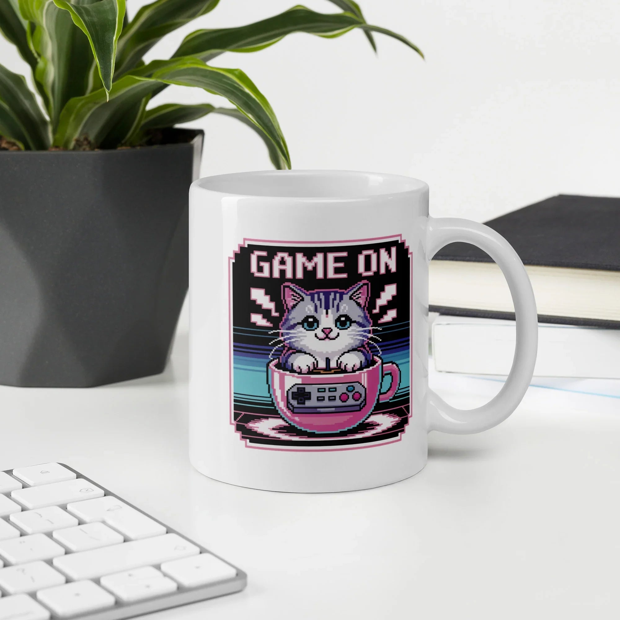 Game On Cat Gaming Coffee Mug - RaZits