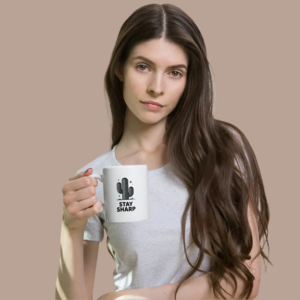 Stay Sharp – Modern Cactus Coffee Mug - RaZits