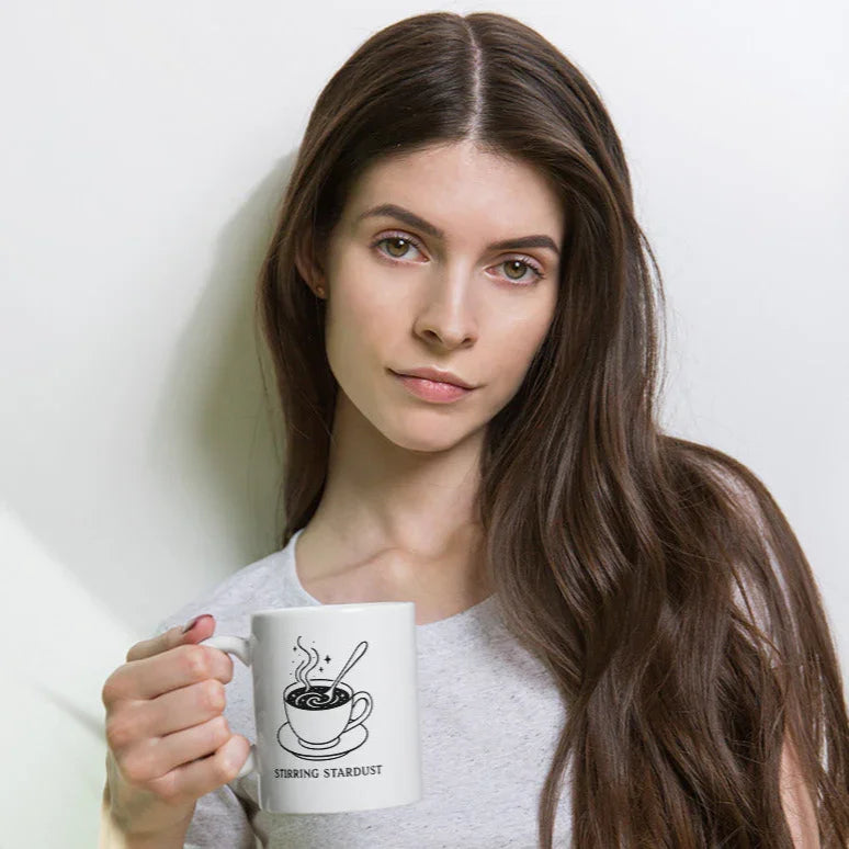 Stirring Stardust Mug – Galaxy Spoon Illustration - RaZits
