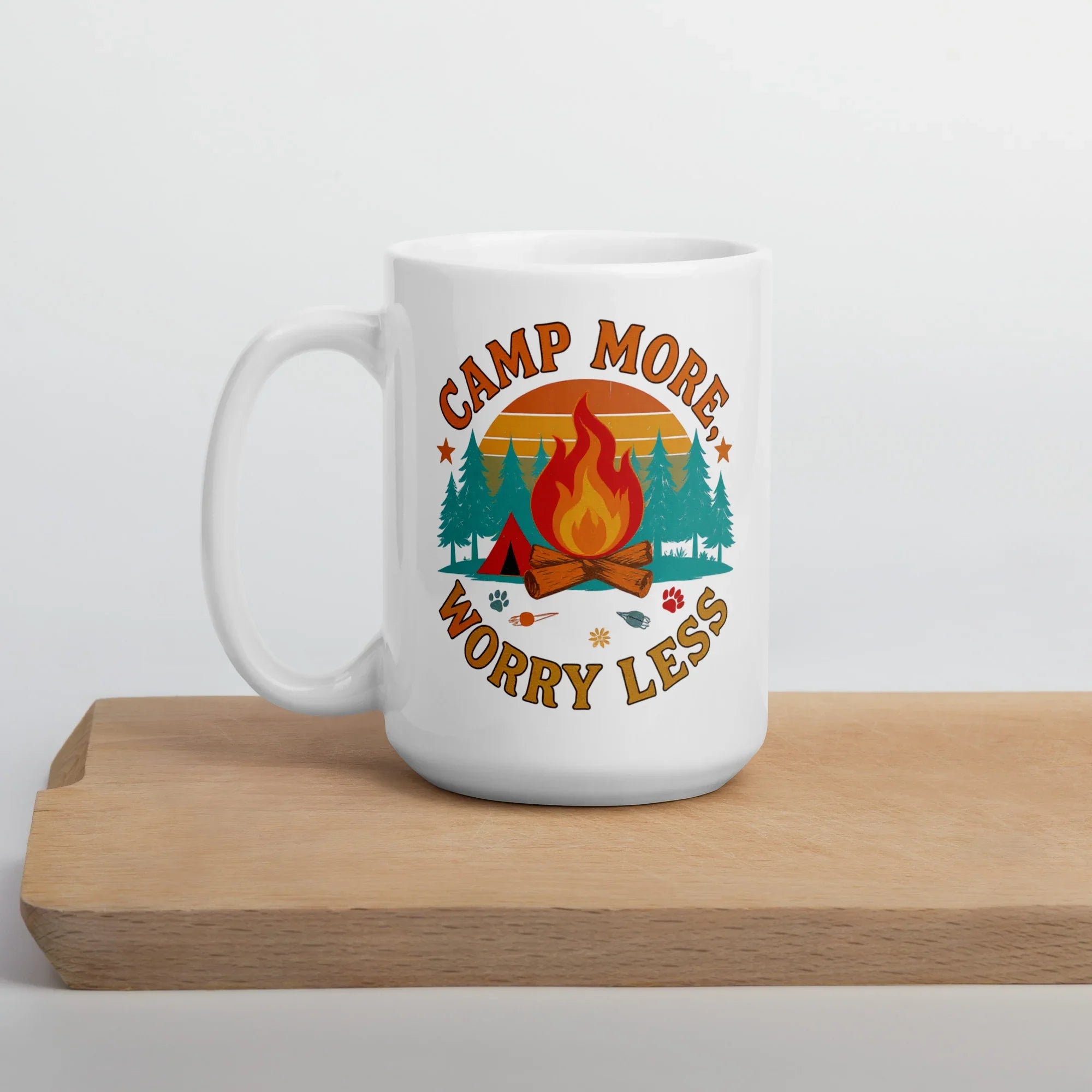 Camp More, Worry Less – Ceramic Camping Quote Mug - RaZits