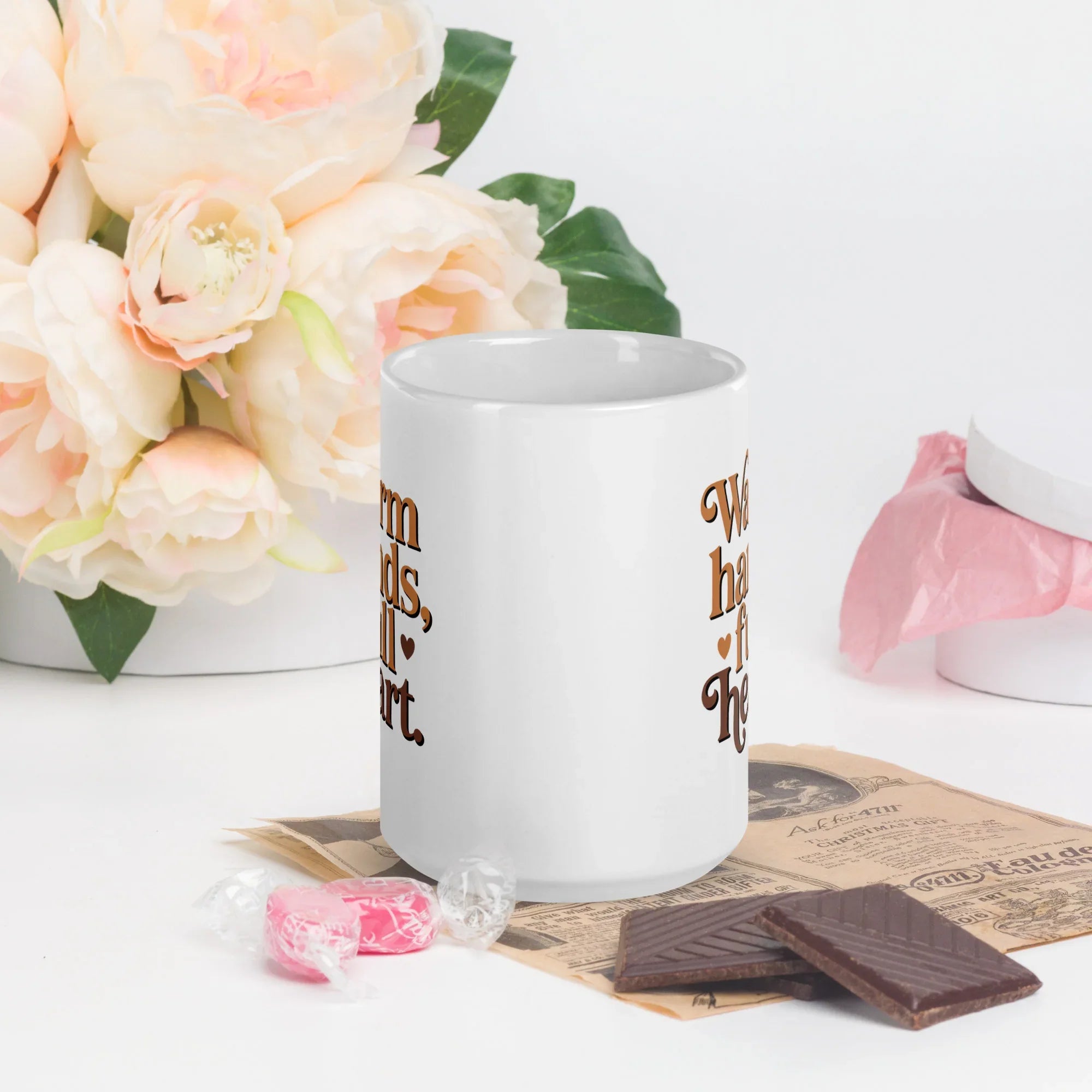 Warm Hands Full Heart Coffee Mug – Feel-Good Caffeine Companion - RaZits