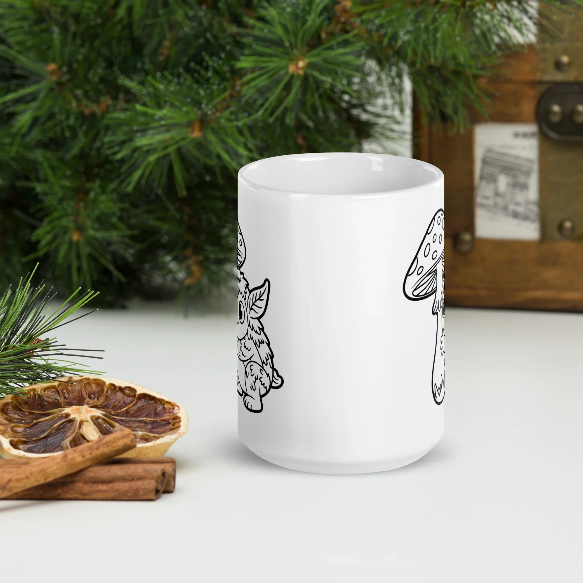 Forest Familiar Mushroom Guardian Mug – Whimsical Creature Design for Fantasy and Cozy Gamers - RaZits