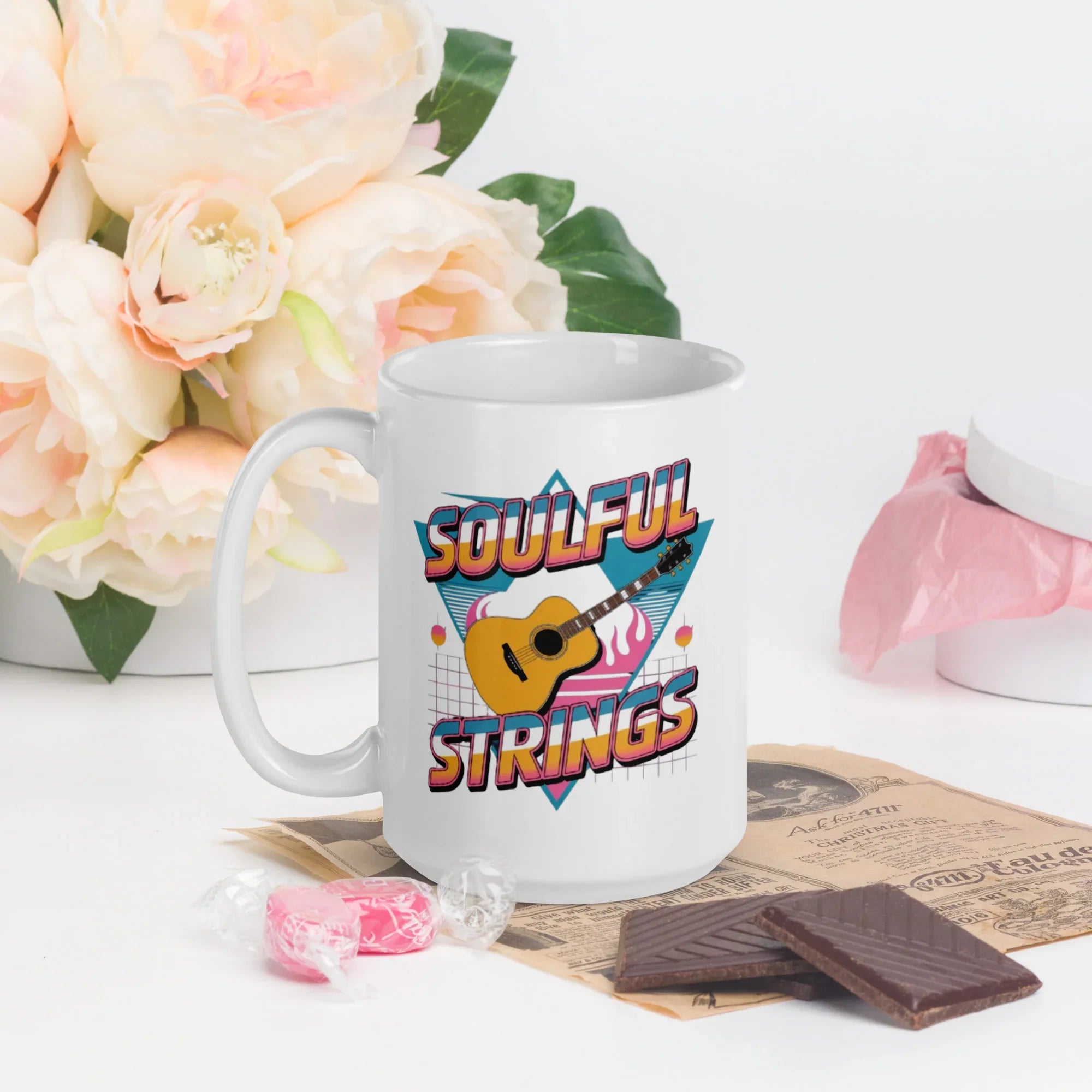 Soulful Strings Retro Ceramic Mug – Guitar Art - RaZits