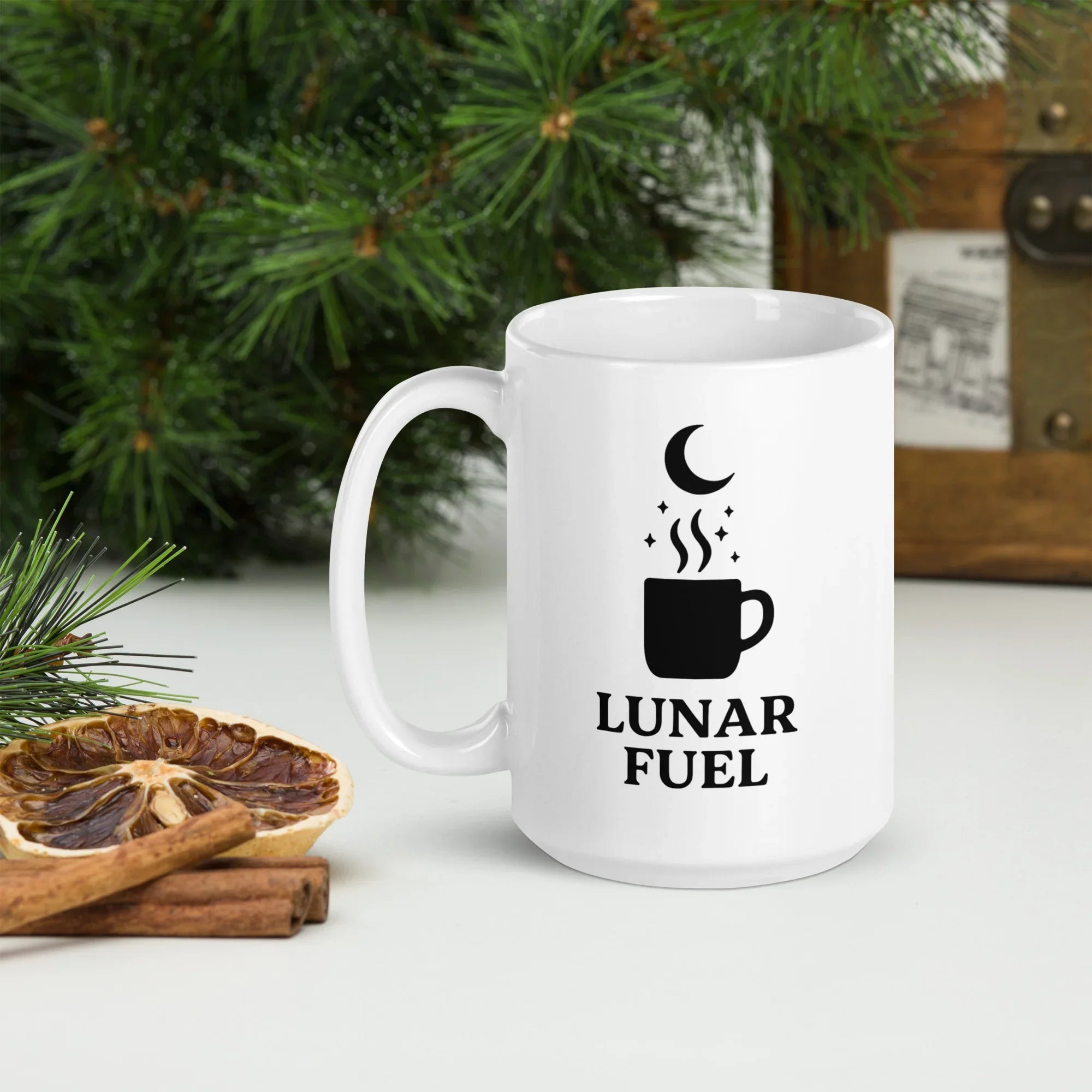 Lunar Fuel Mug – Crescent Moon Coffee Art - RaZits