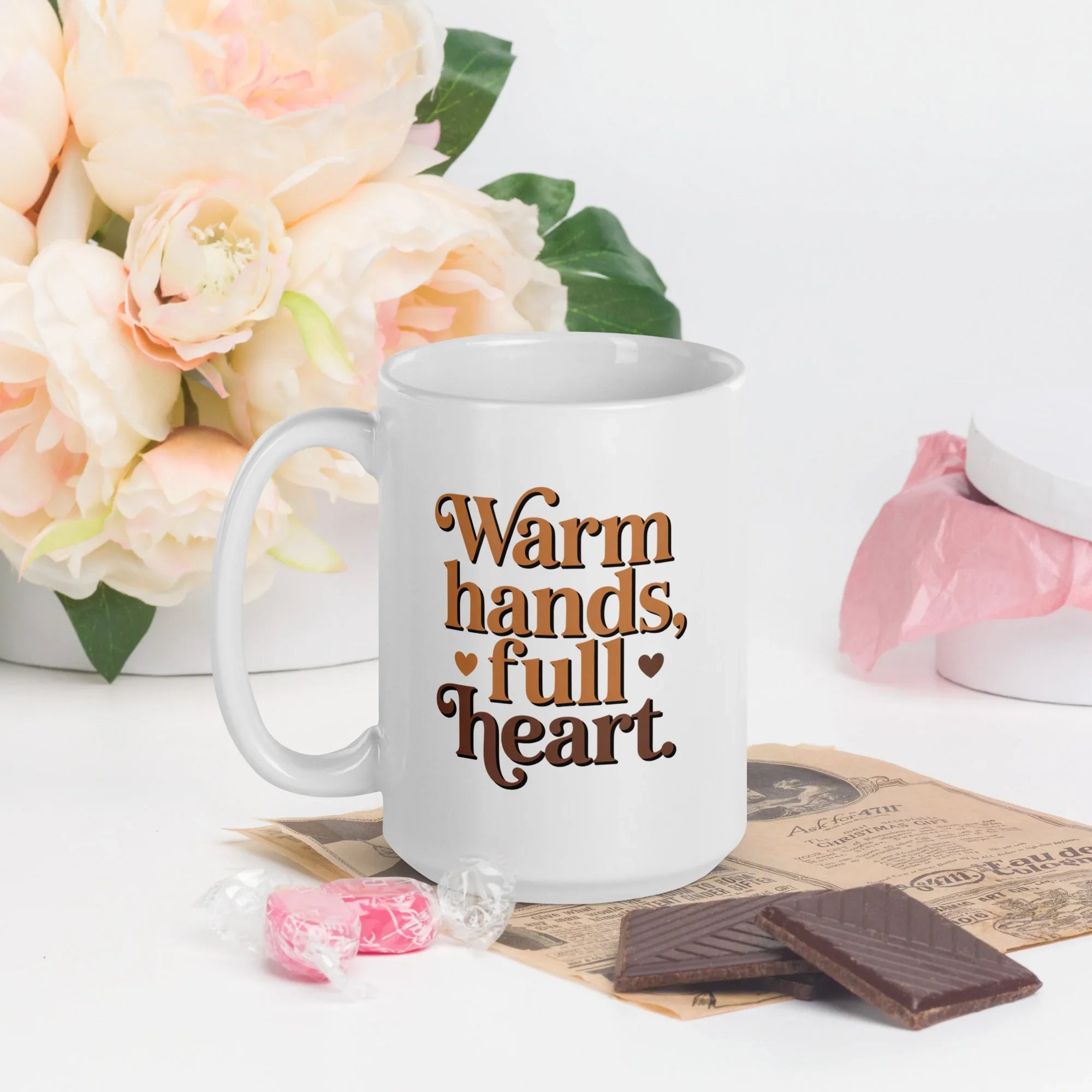 Warm Hands Full Heart Coffee Mug – Feel-Good Caffeine Companion - RaZits