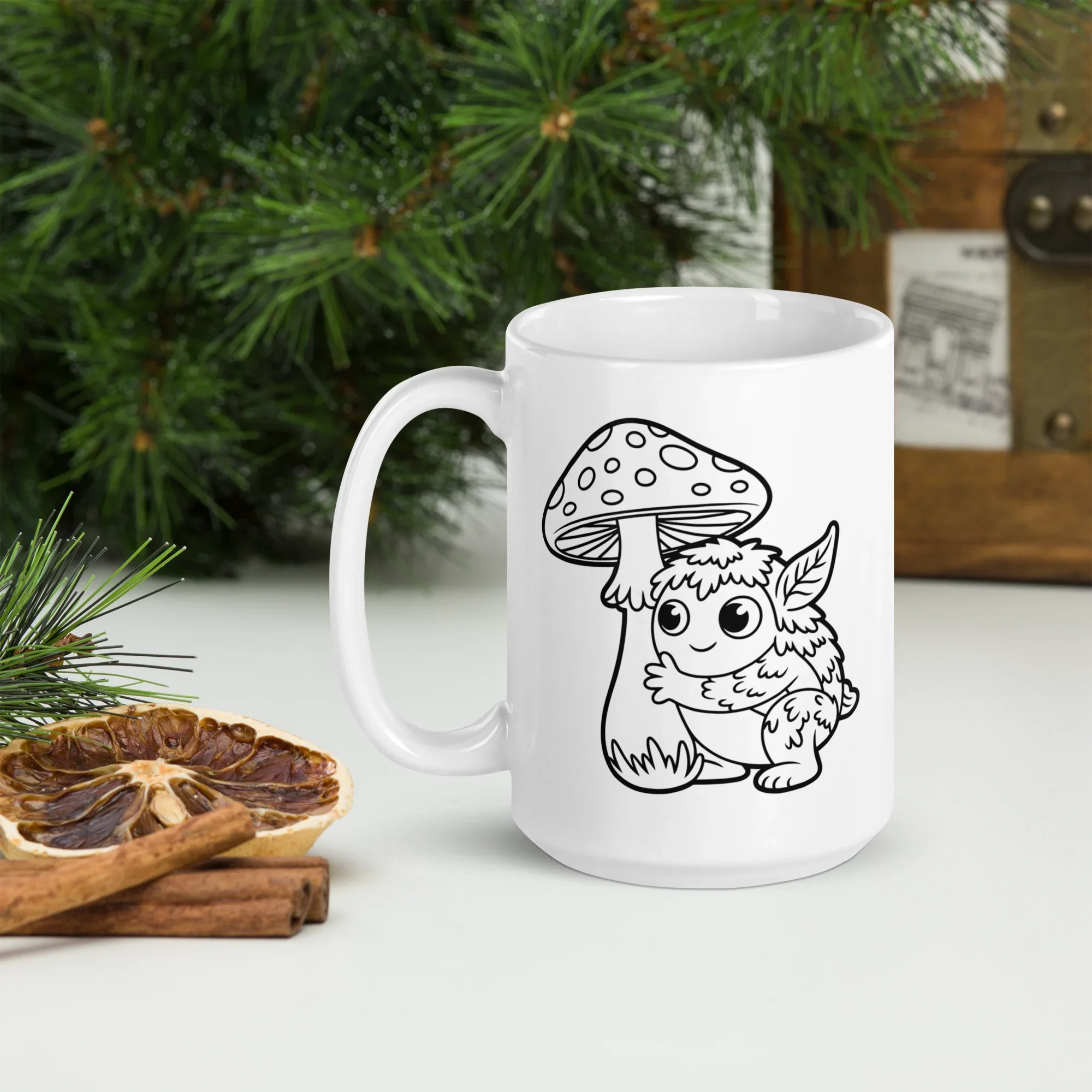 Forest Familiar Mushroom Guardian Mug – Whimsical Creature Design for Fantasy and Cozy Gamers - RaZits