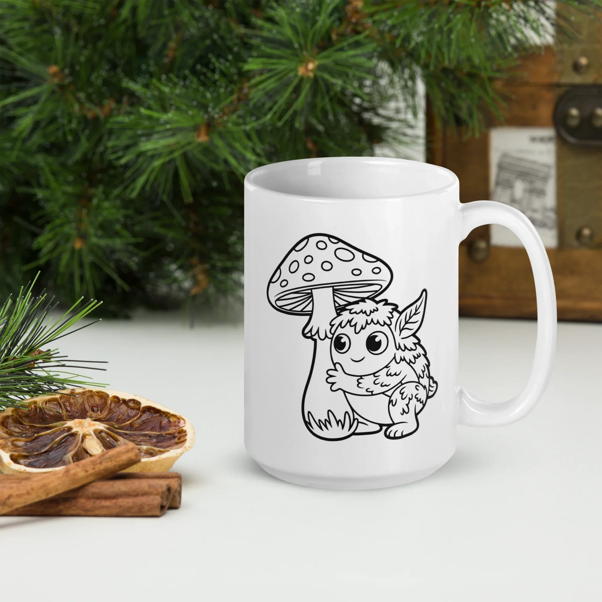 Forest Familiar Mushroom Guardian Mug – Whimsical Creature Design for Fantasy and Cozy Gamers - RaZits