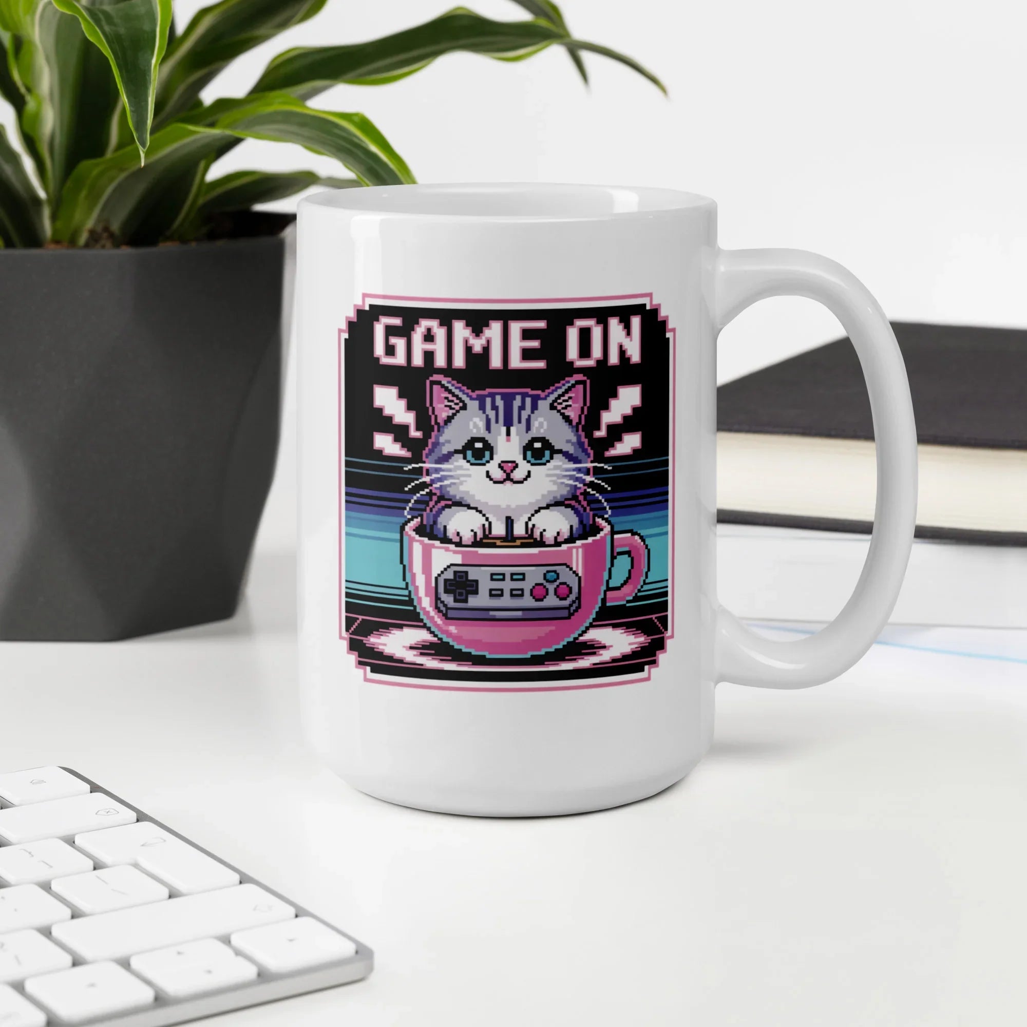 Game On Cat Gaming Coffee Mug - RaZits