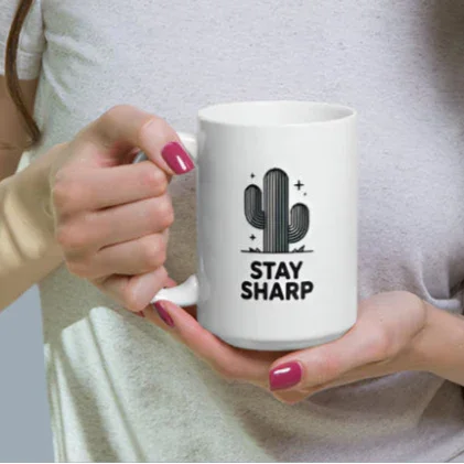 Stay Sharp – Modern Cactus Coffee Mug - RaZits