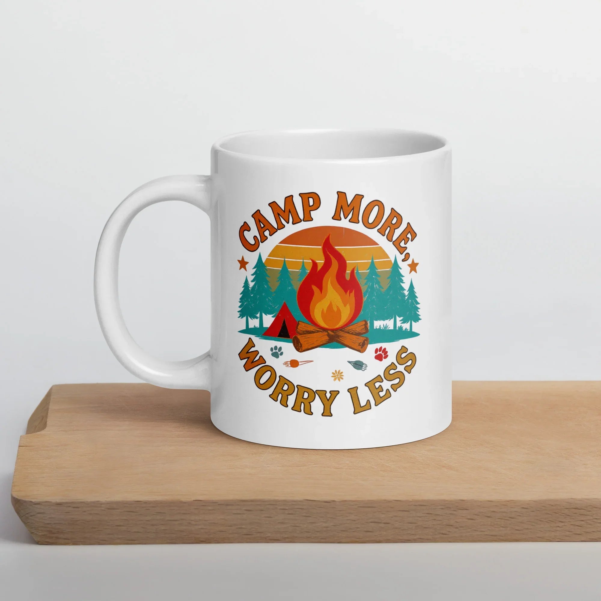 Camp More, Worry Less – Ceramic Camping Quote Mug - RaZits