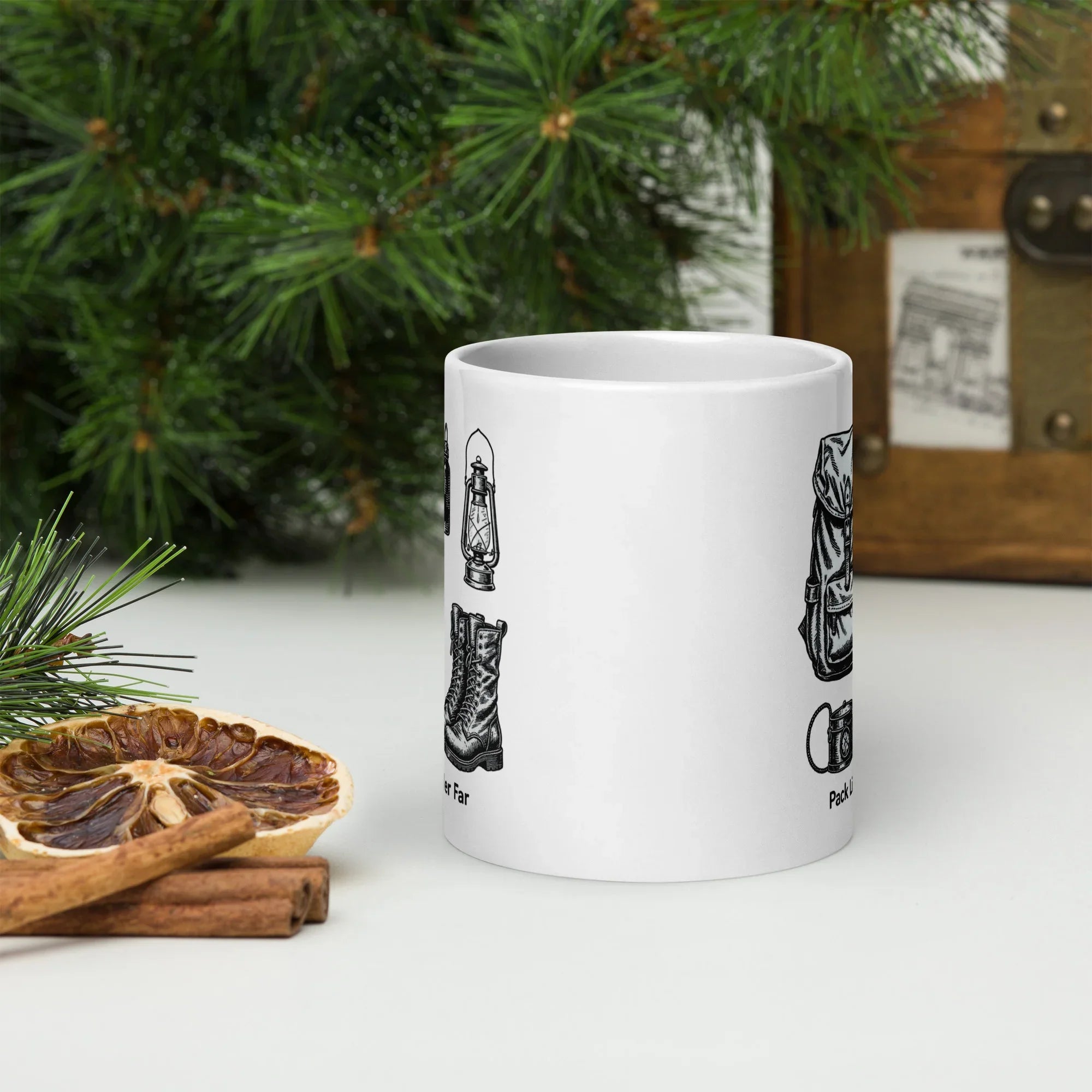 Pack Light, Wander Far – Vintage Hiking Gear Ceramic Mug - RaZits