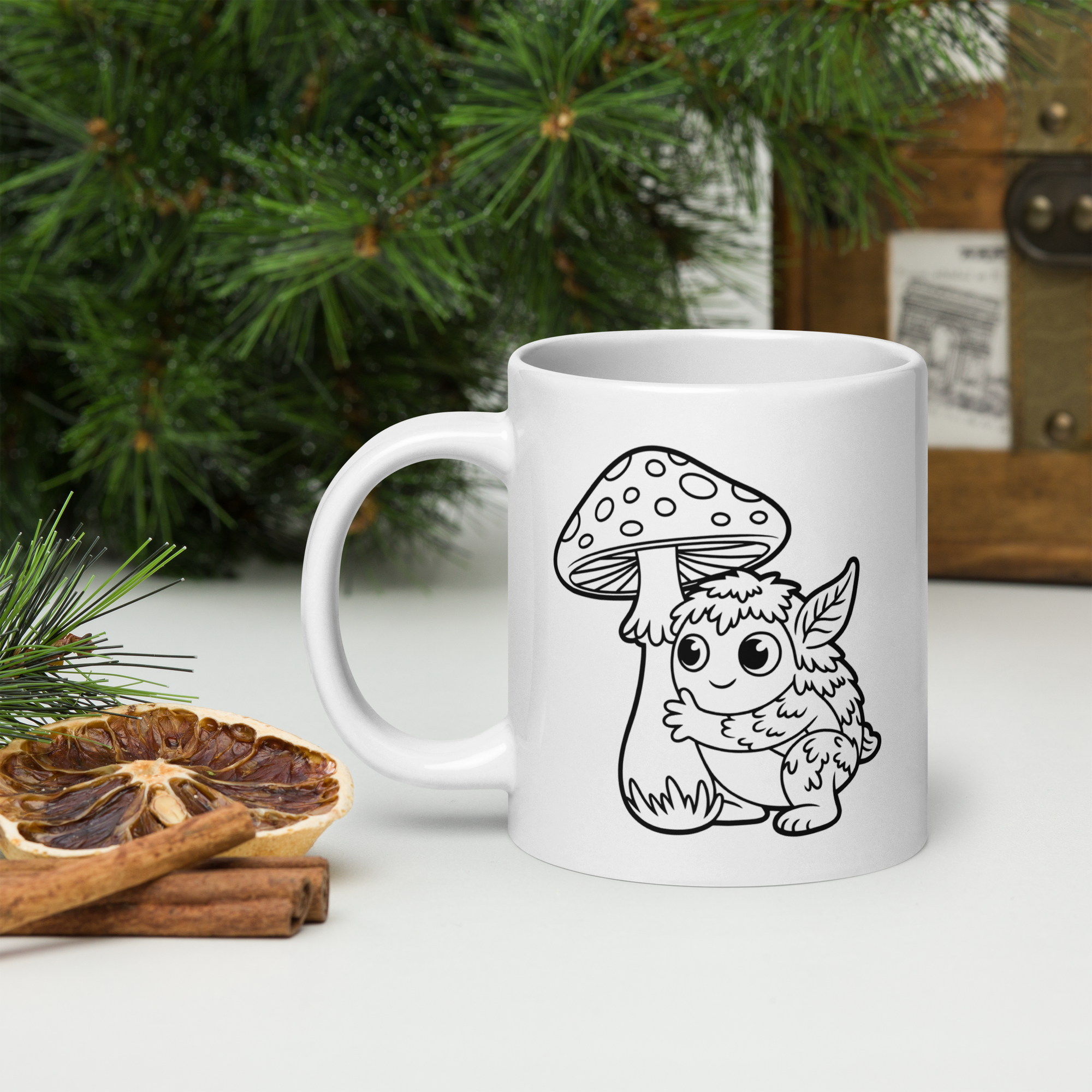 Forest Familiar Mushroom Guardian Mug – Whimsical Creature Design for Fantasy and Cozy Gamers - RaZits