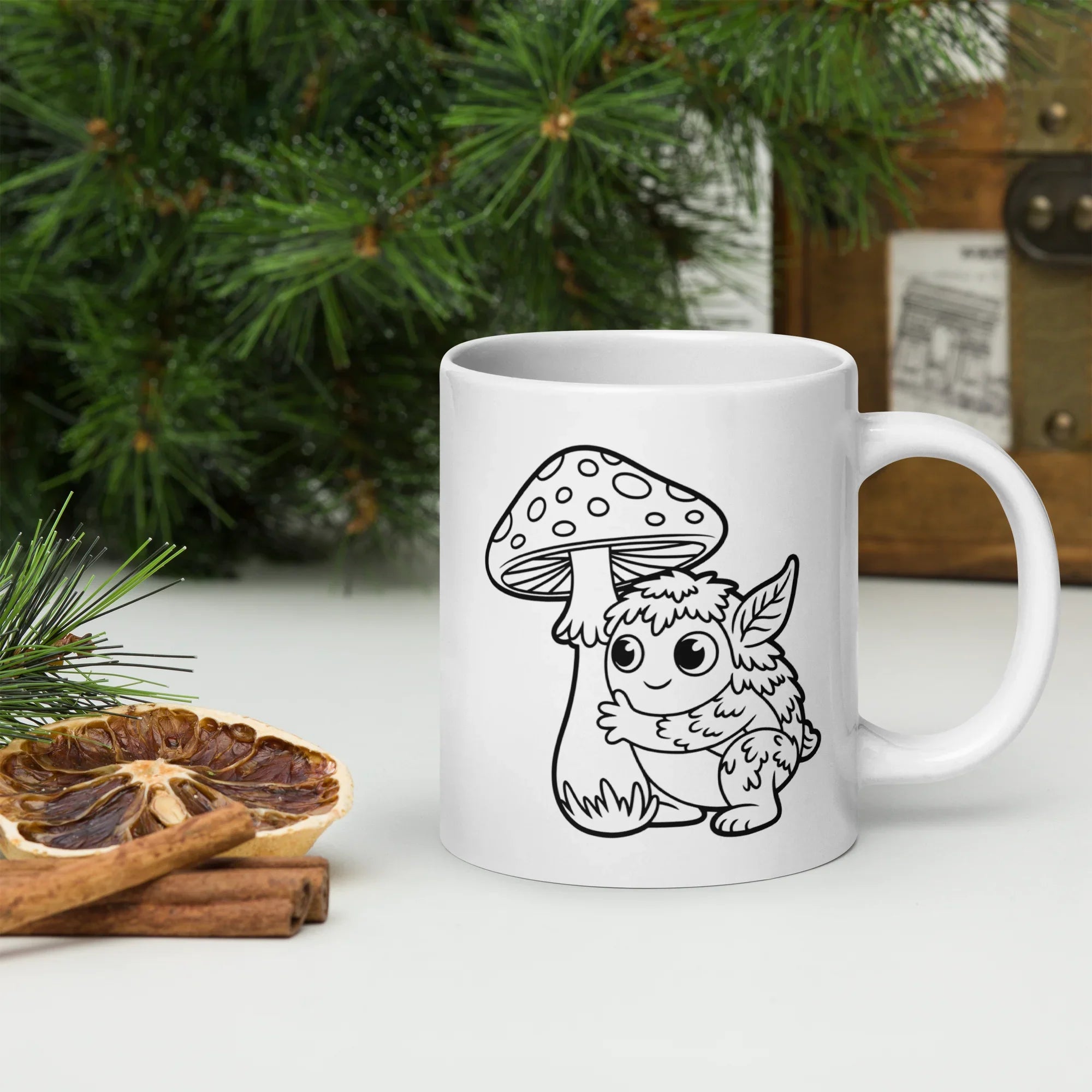Forest Familiar Mushroom Guardian Mug – Whimsical Creature Design for Fantasy and Cozy Gamers - RaZits