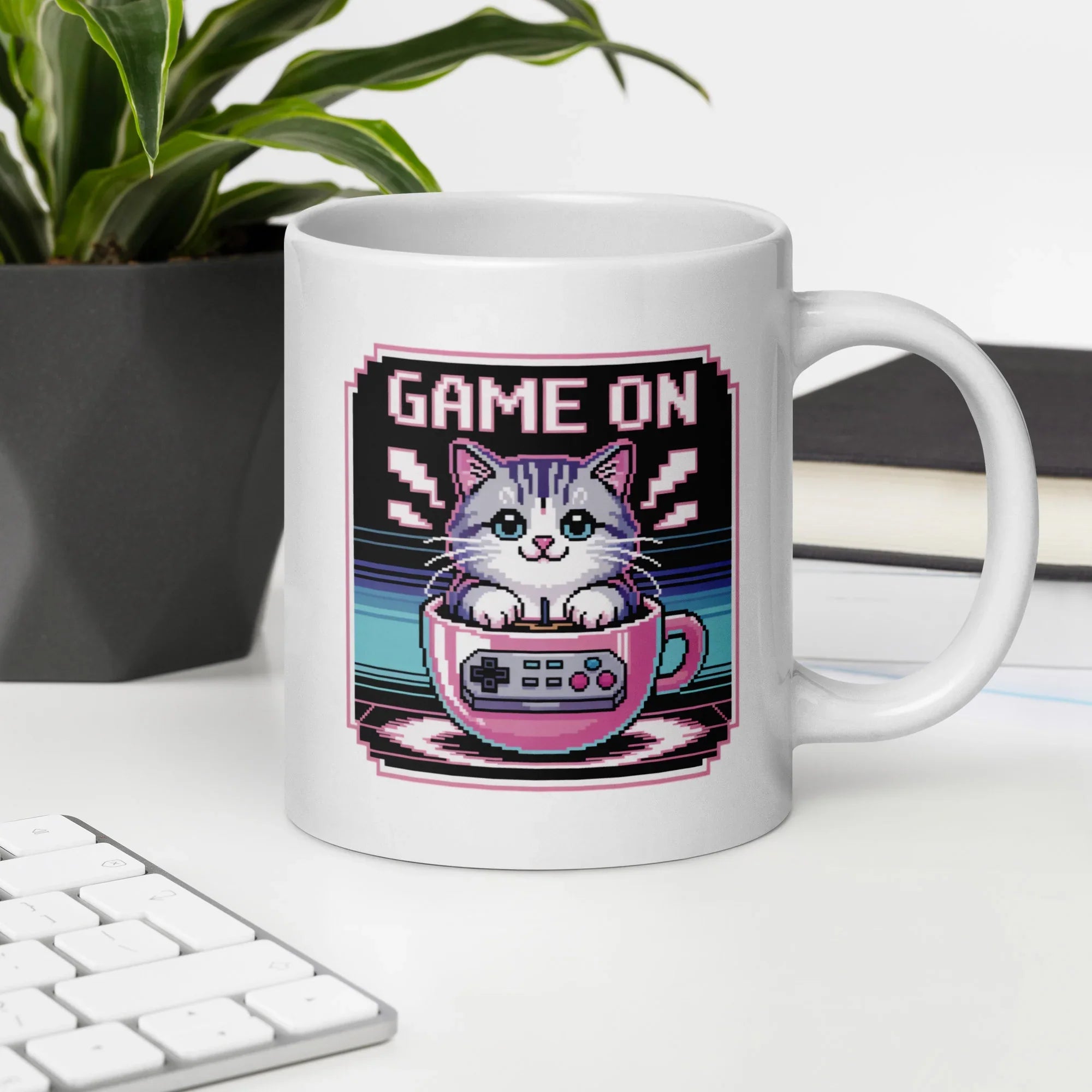Game On Cat Gaming Coffee Mug - RaZits