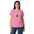 Lotus Martial Arts Symbol minimalist dojo women's t-shirt in Azalea Pink, semi-fitted softstyle cotton, front view