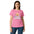 Stay Powered Pixel Star retro 8-bit gaming women's t-shirt in Azalea Pink, semi-fitted softstyle cotton, front view